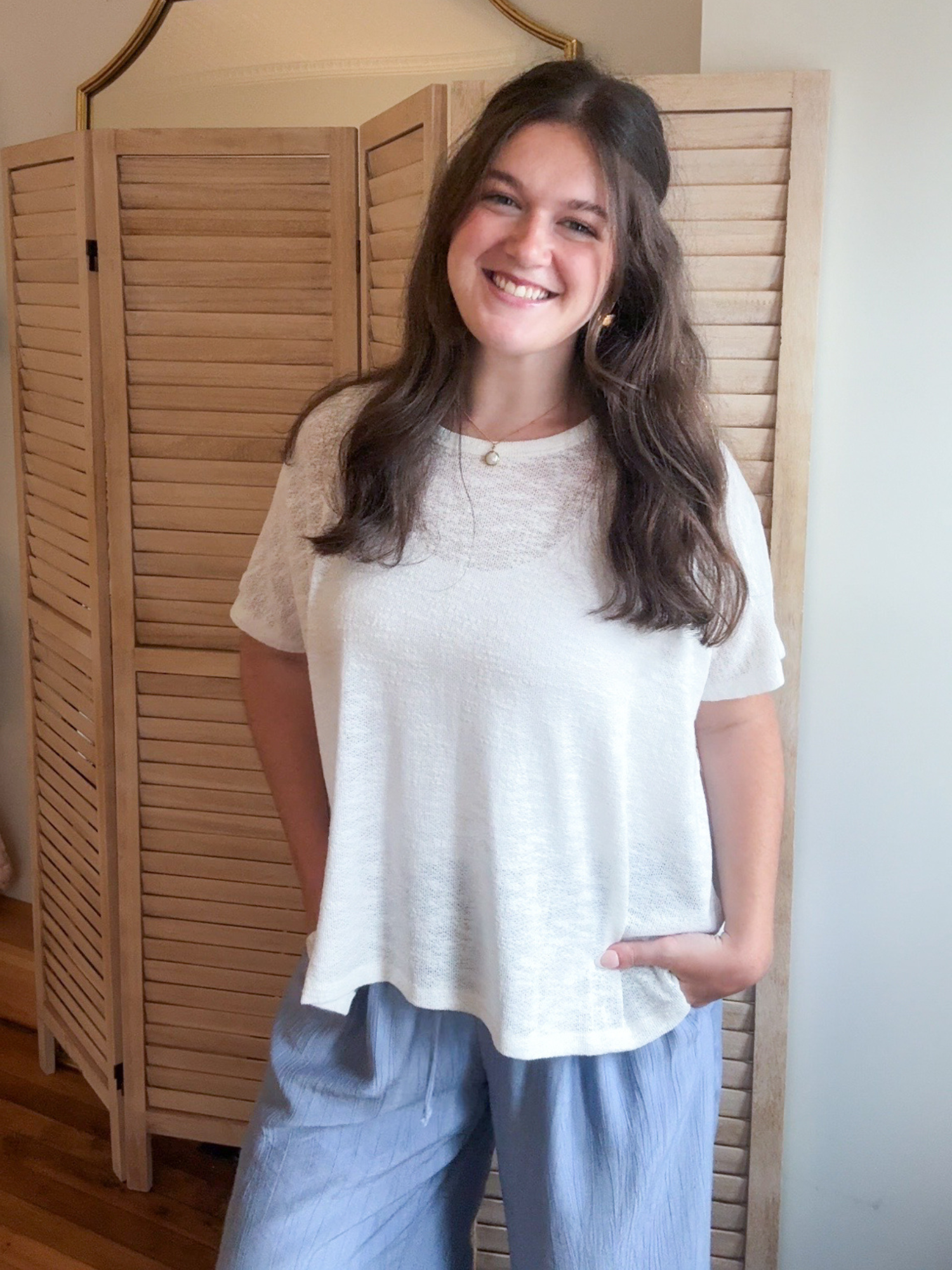 Britt Oversized Slub Tee - White