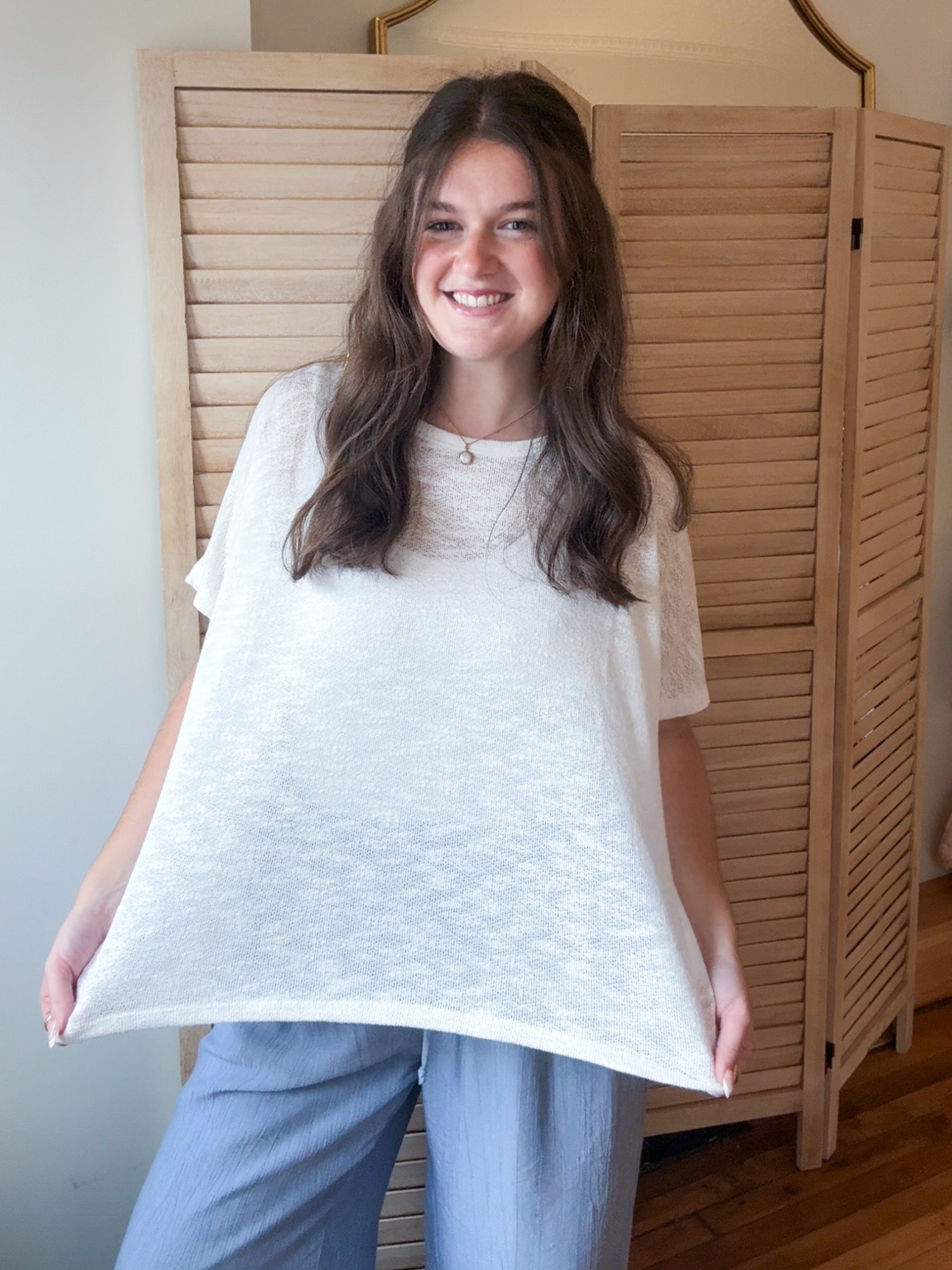 Britt Oversized Slub Tee - White