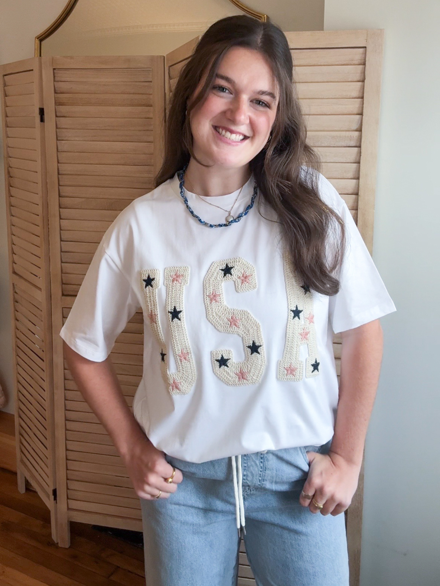 USA Crochet Star Tee