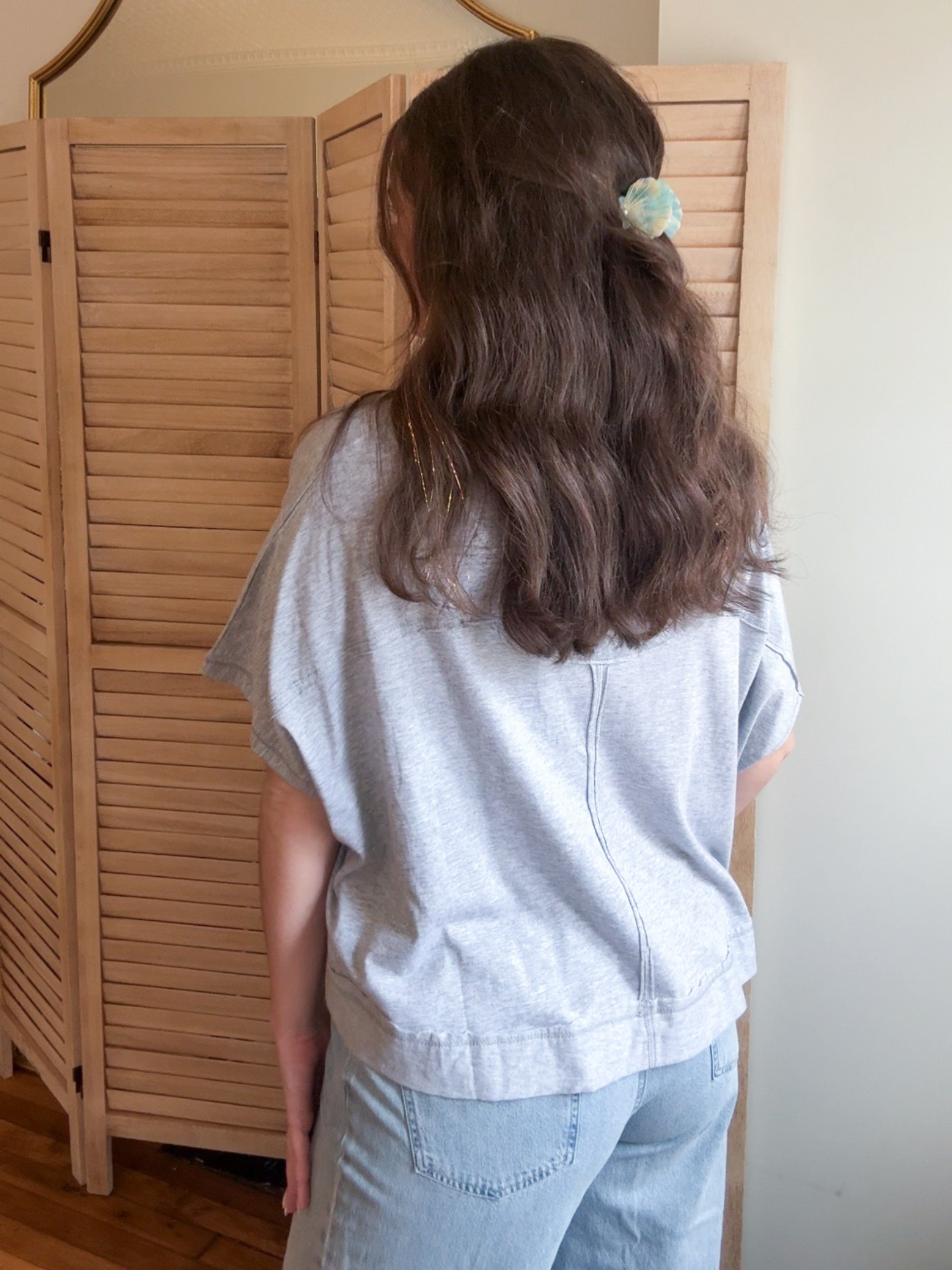 Melanie Boxy Tee - Gray