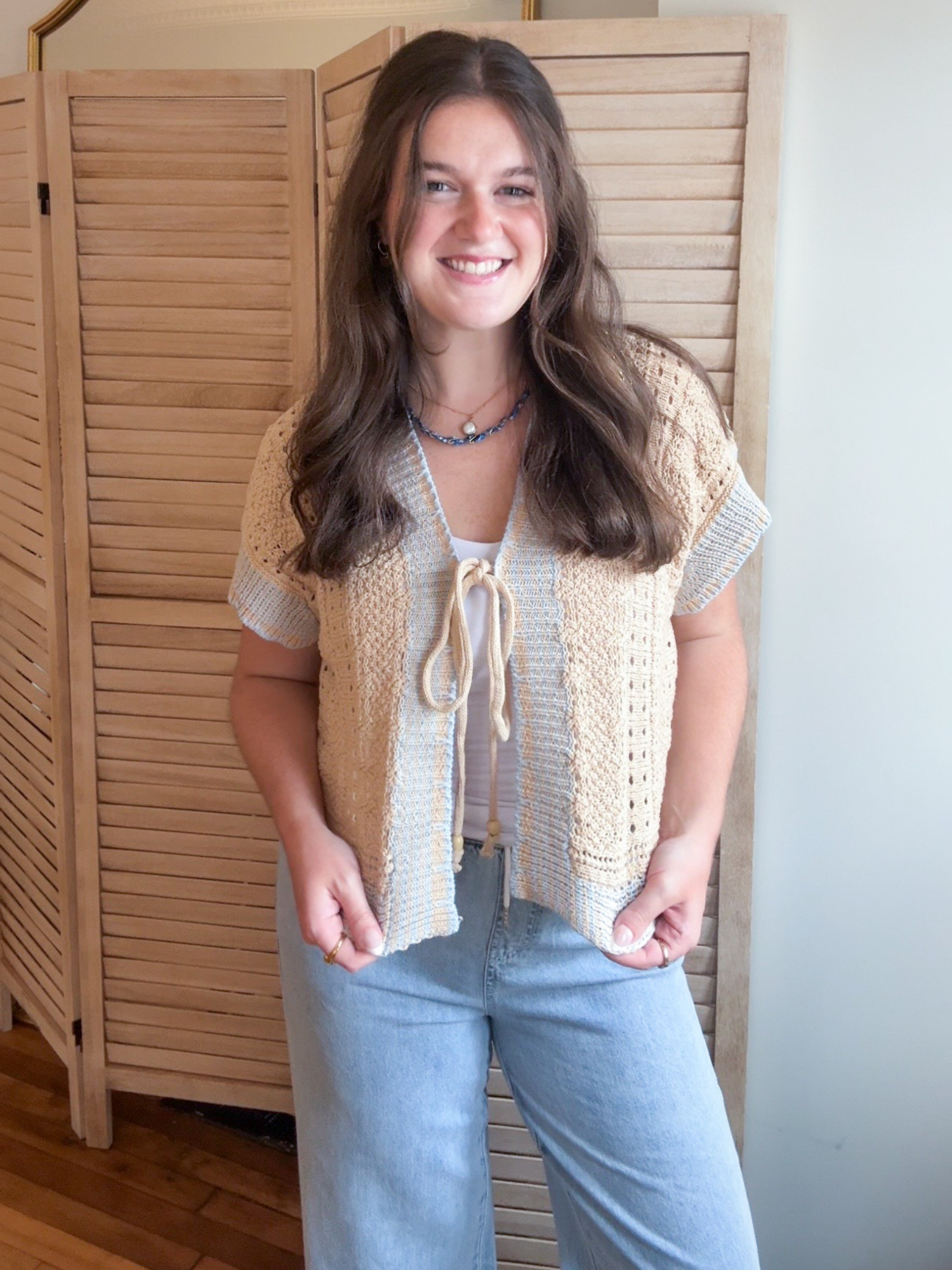 Posie Front Tie Knit Top