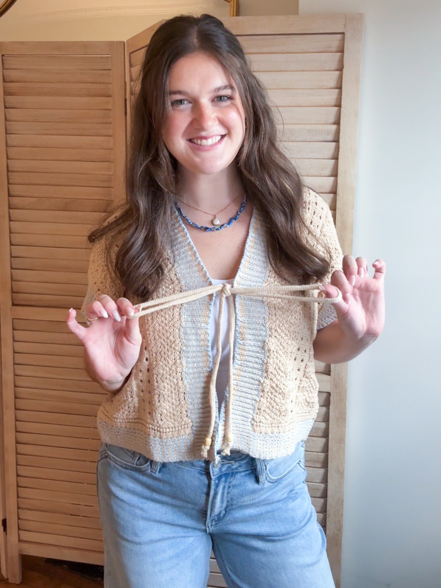 Posie Front Tie Knit Top
