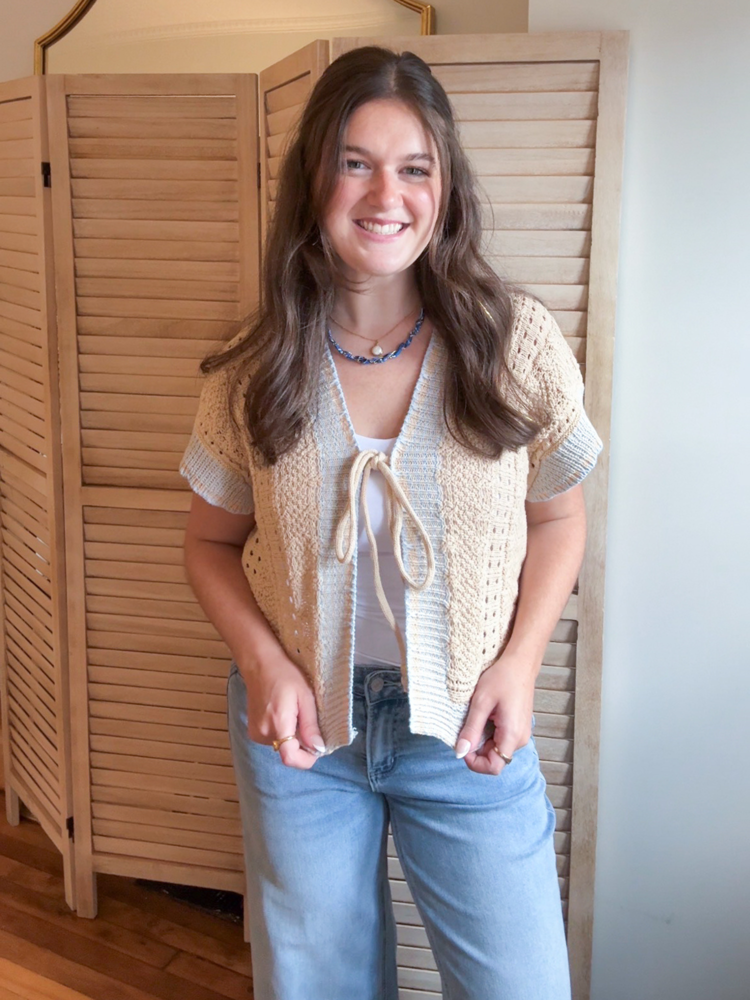 Posie Front Tie Knit Top