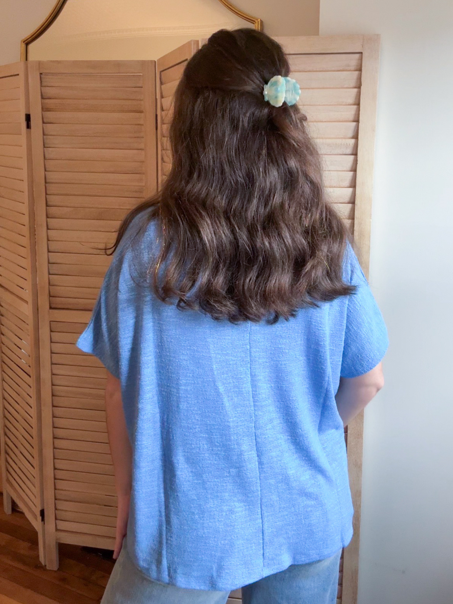 Britt Oversized Slub Tee - Blue