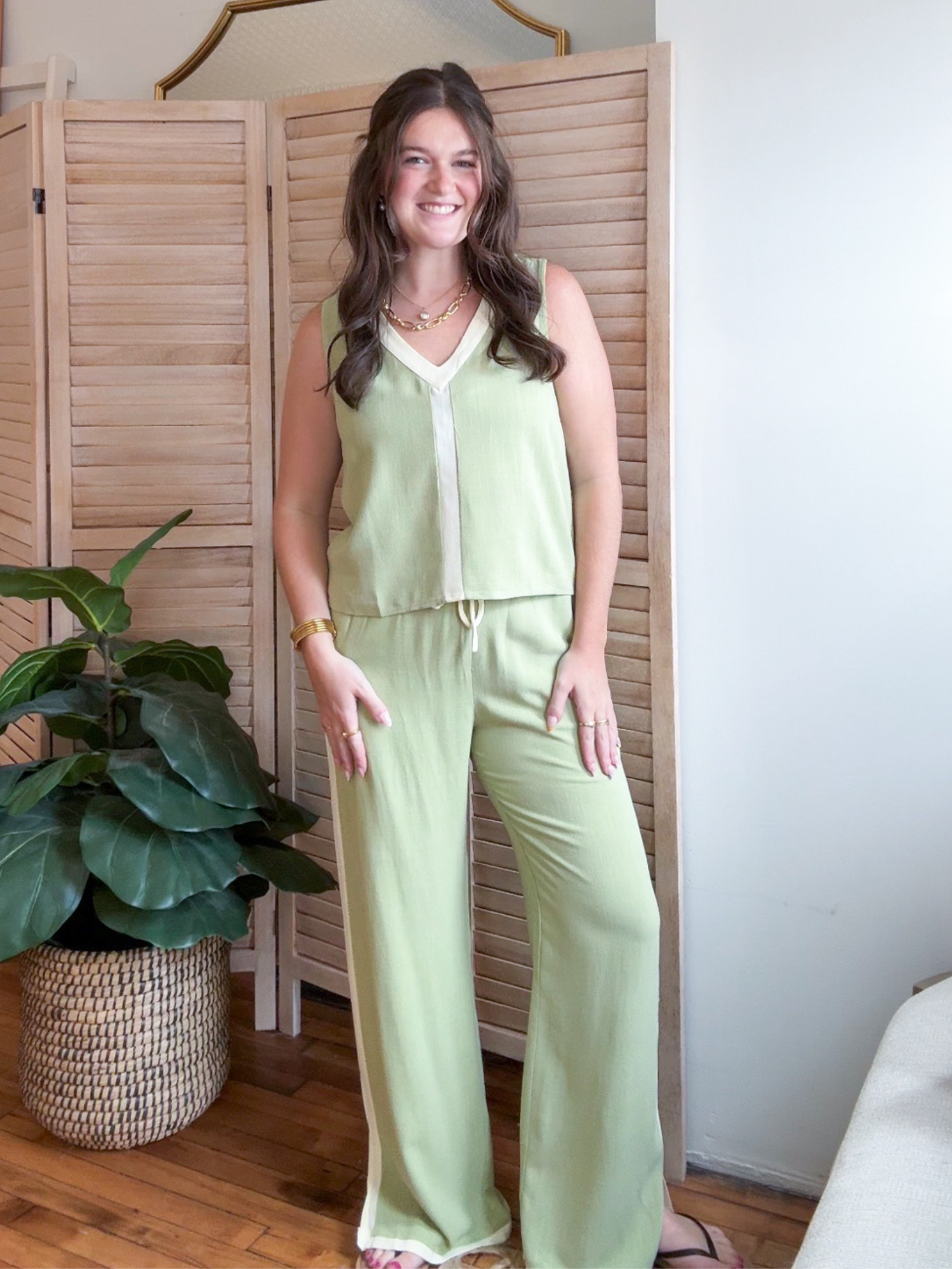 Matcha Color Block Pants
