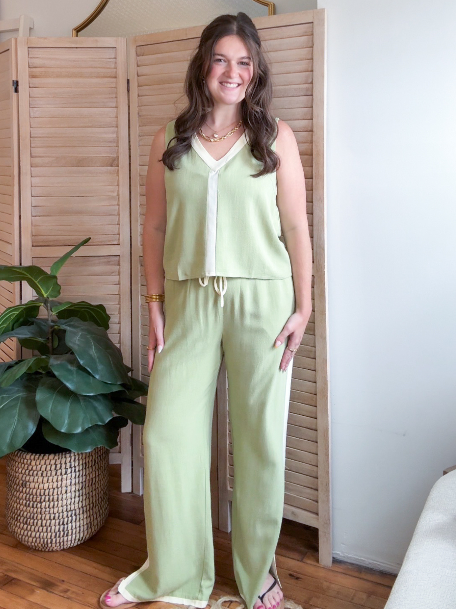 Matcha Color Block Pants