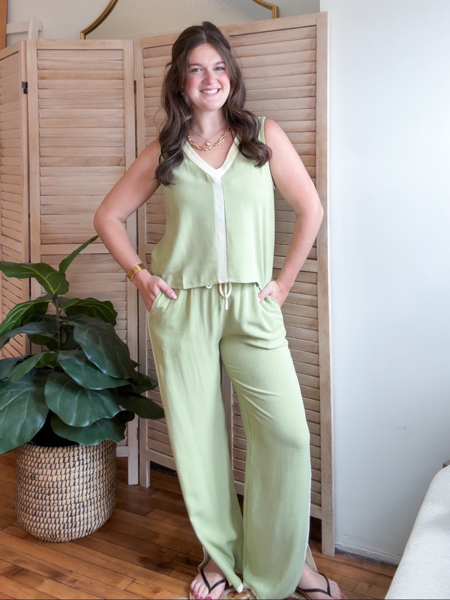 Matcha Color Block Pants