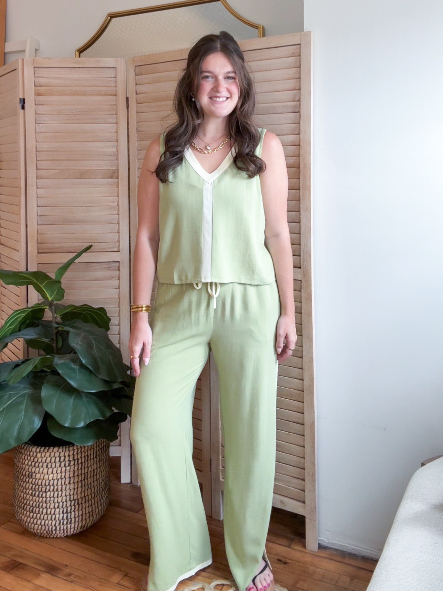 Matcha Color Block Pants