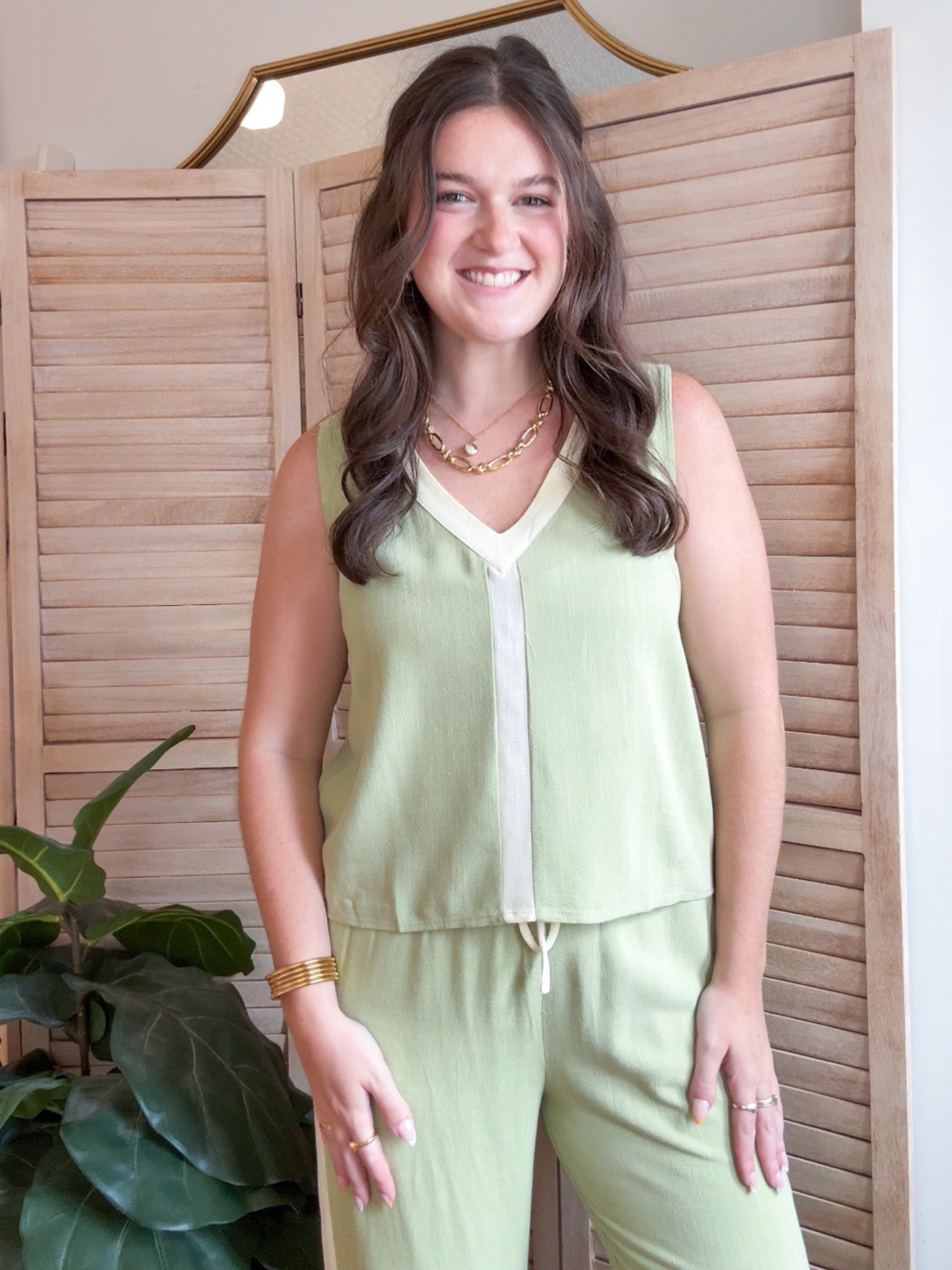 Matcha Color Block Tank Top