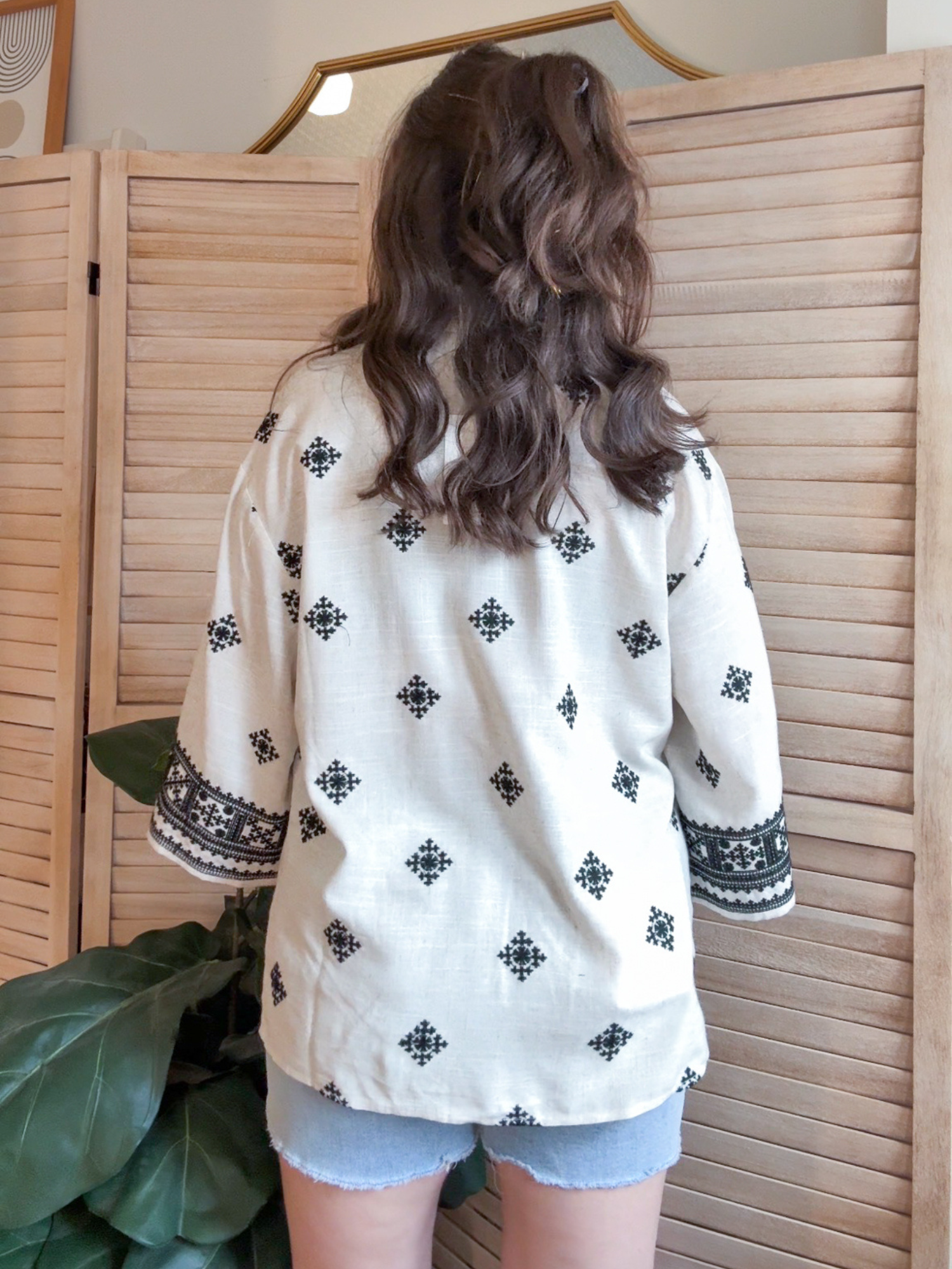 Hazel Embroidered Button Up