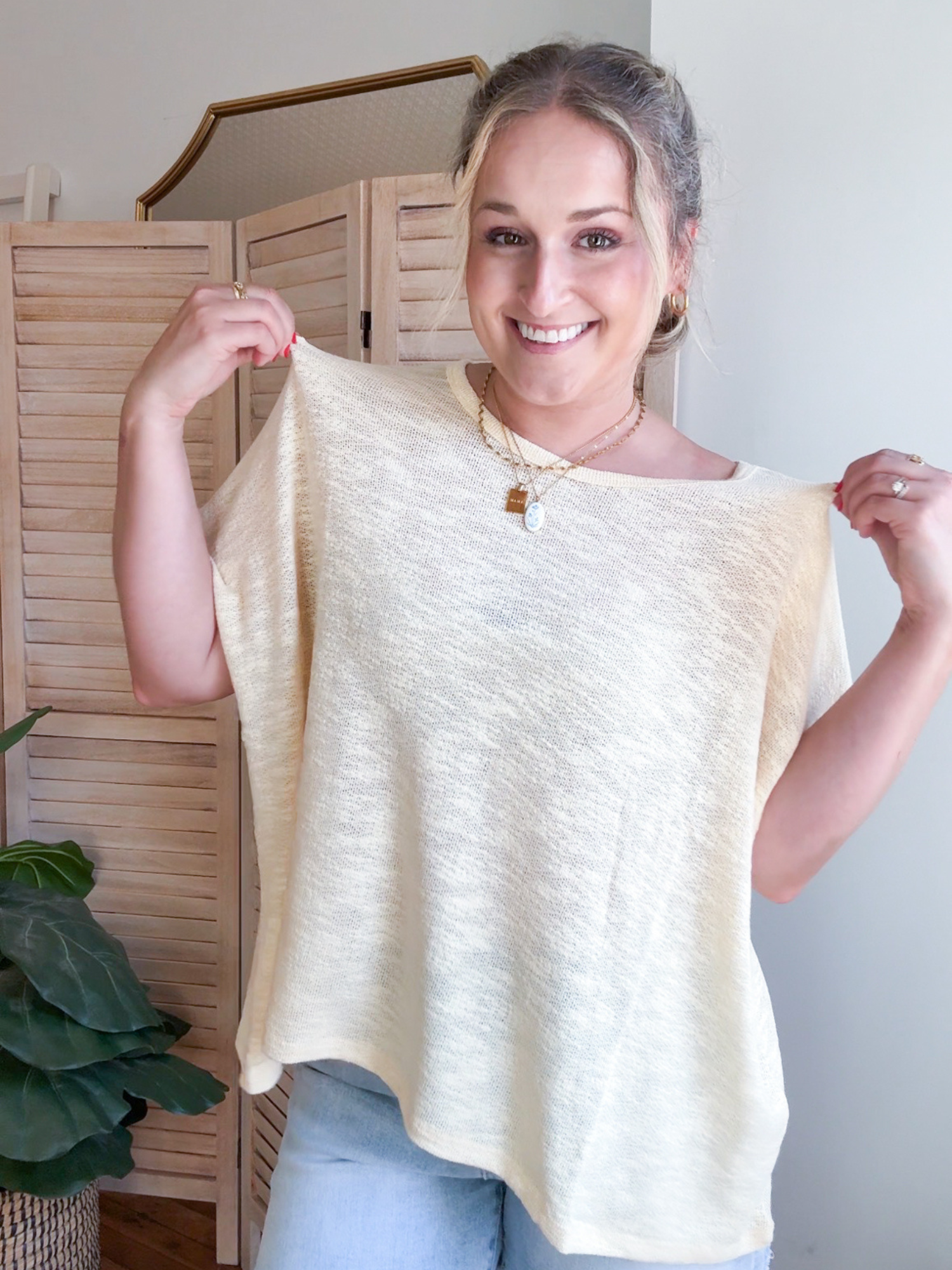 Britt Oversized Slub Tee - Butter Yellow