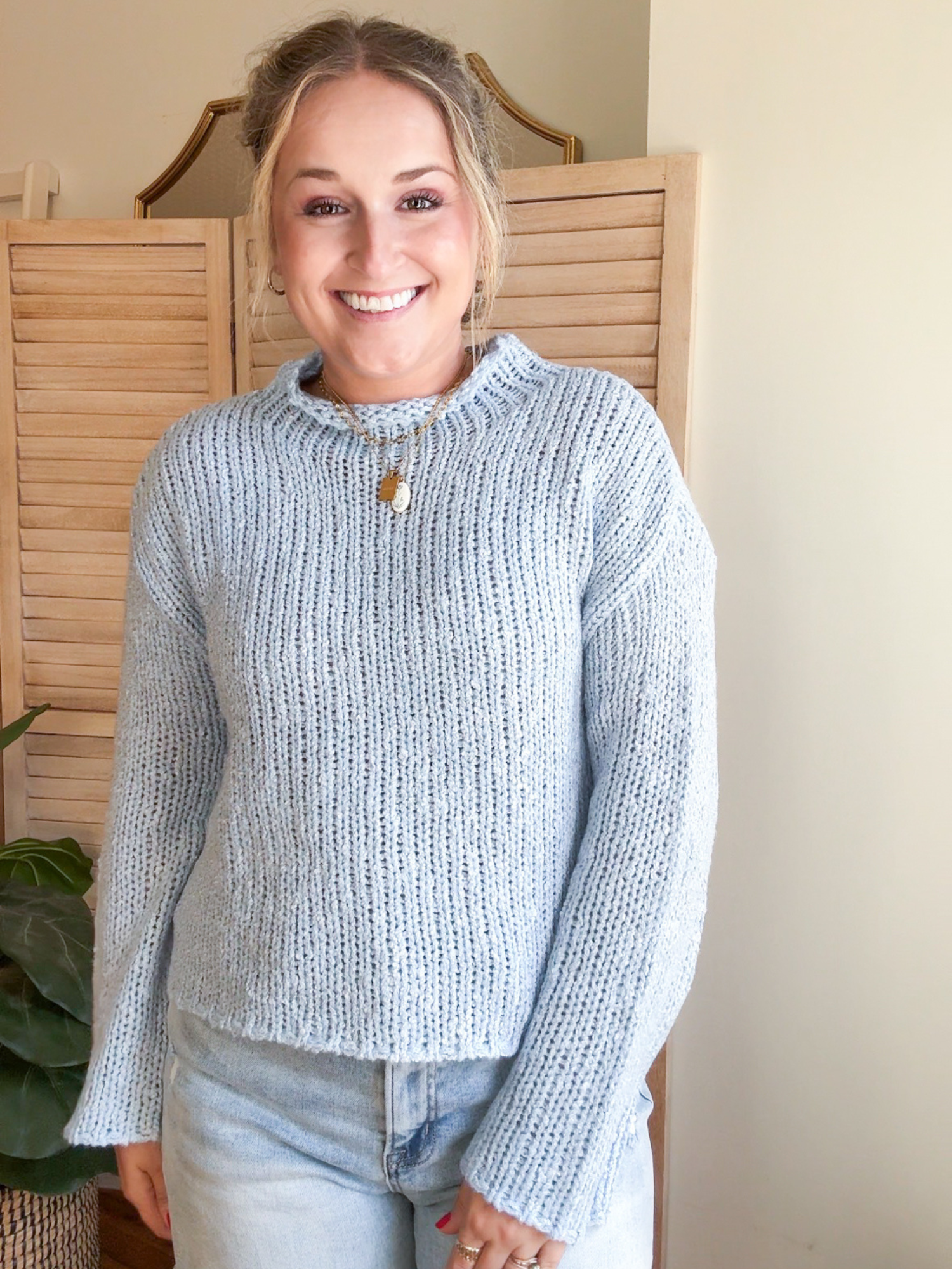 Maxine Knit Sweater - Sky Blue