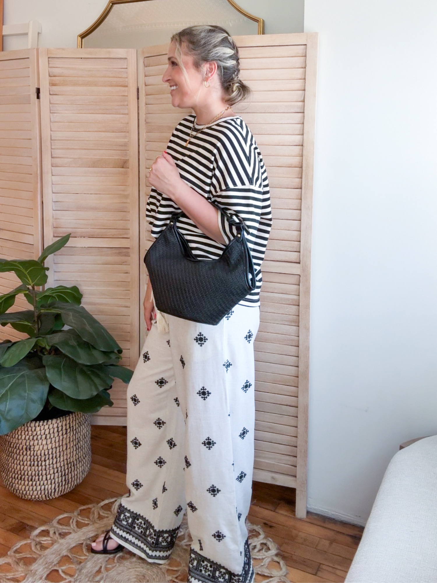Oversized Striped Boyfriend Tee