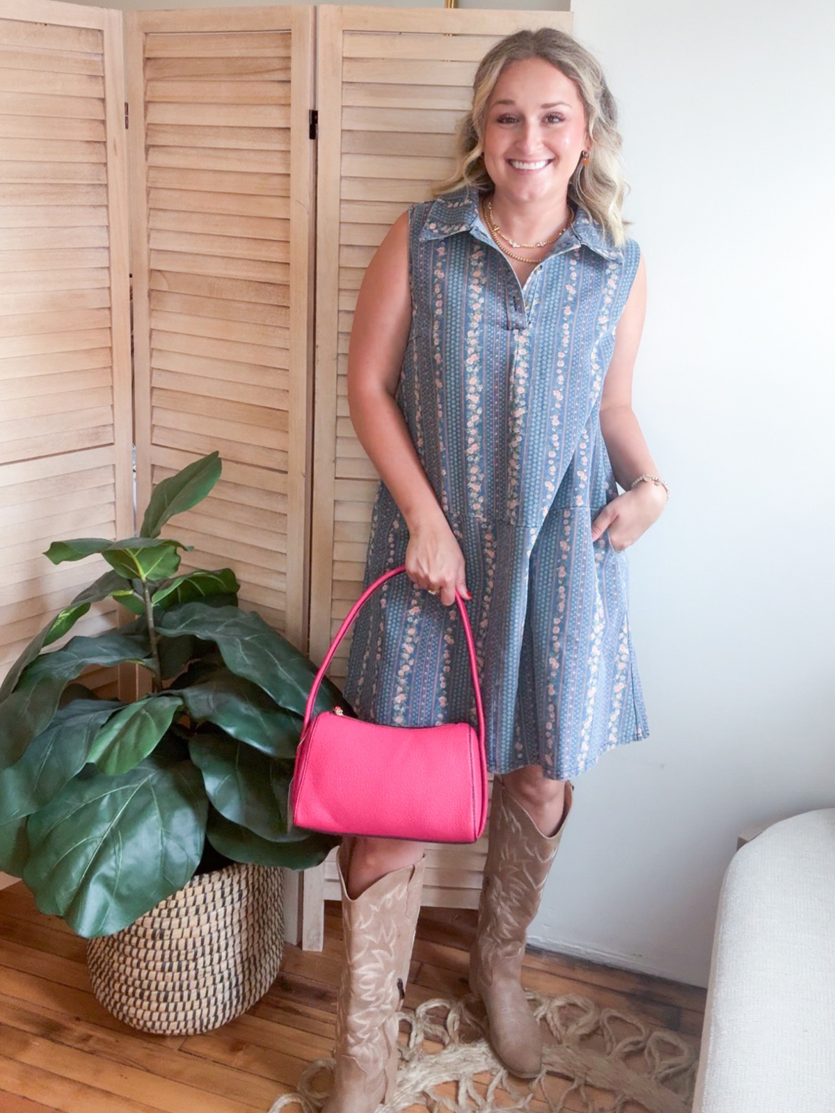 Maeve Denim Mini Dress - The Collective Rose