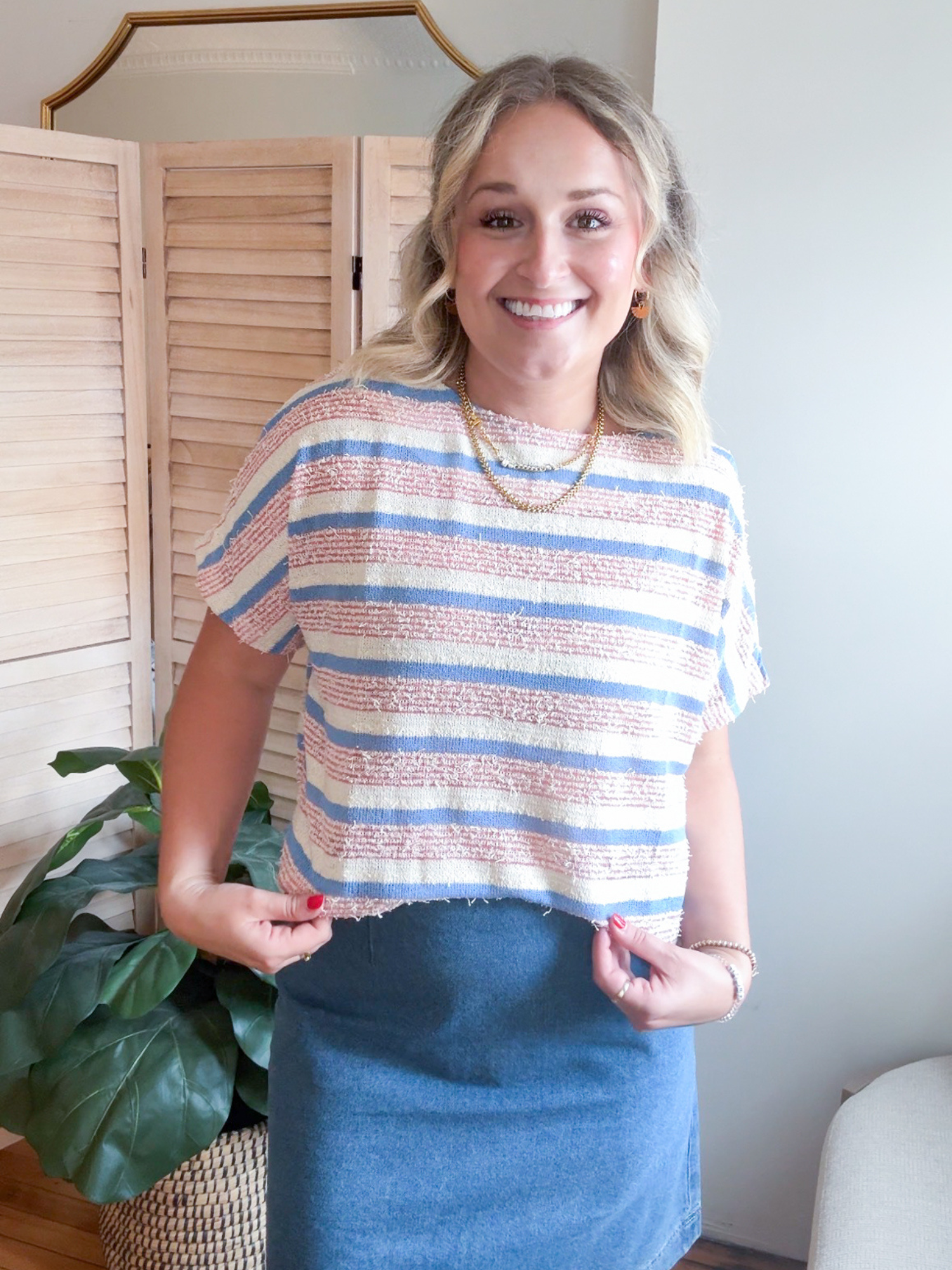 Elle Tweed Texture Sweater