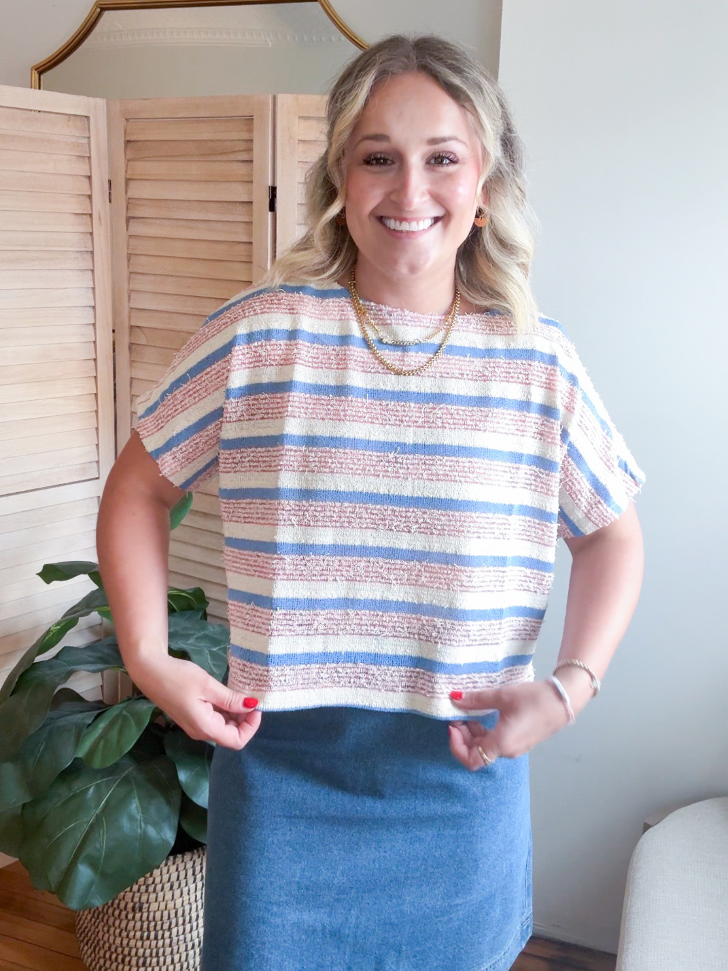 Elle Tweed Texture Sweater