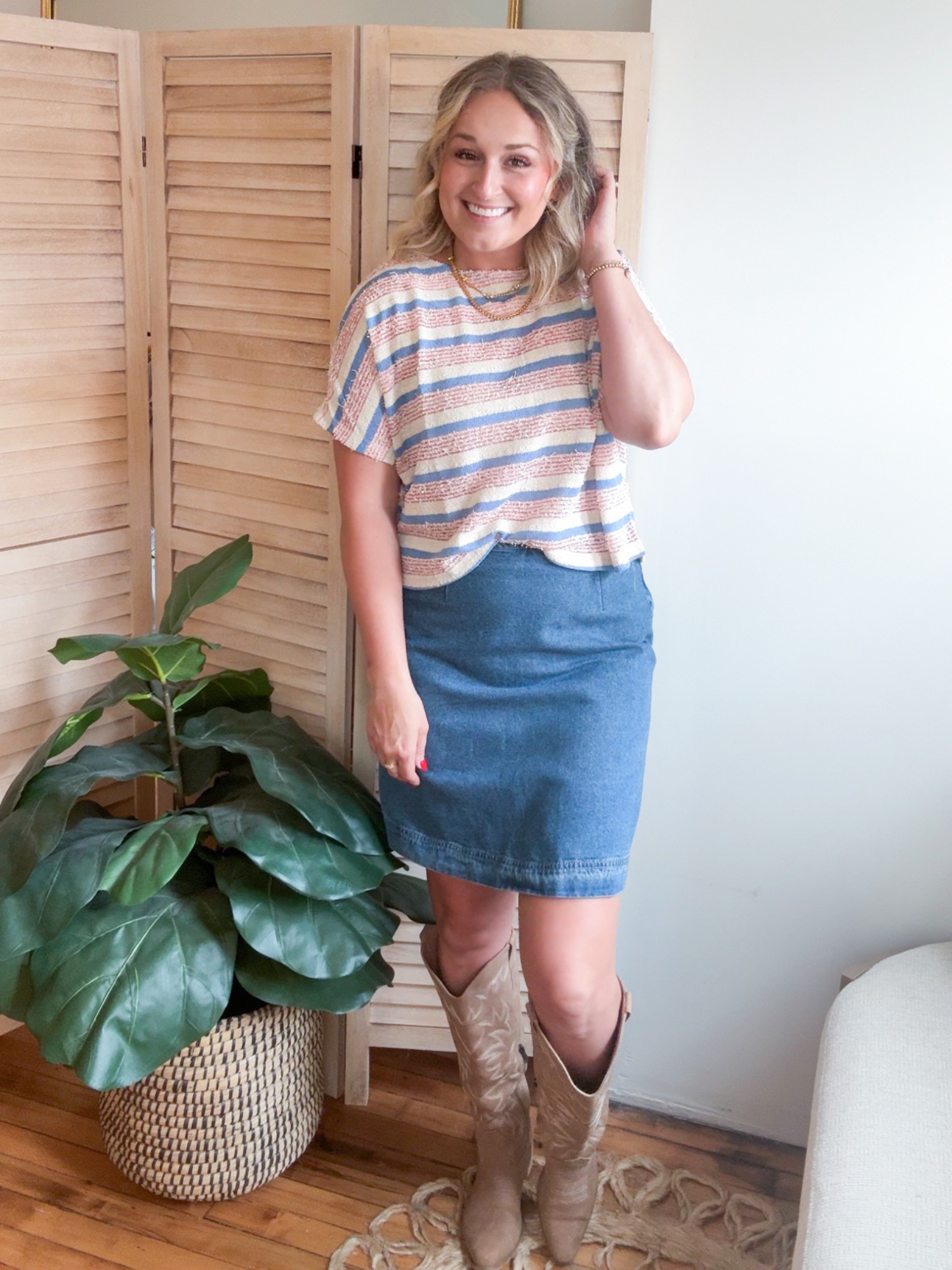 Elle Tweed Texture Sweater