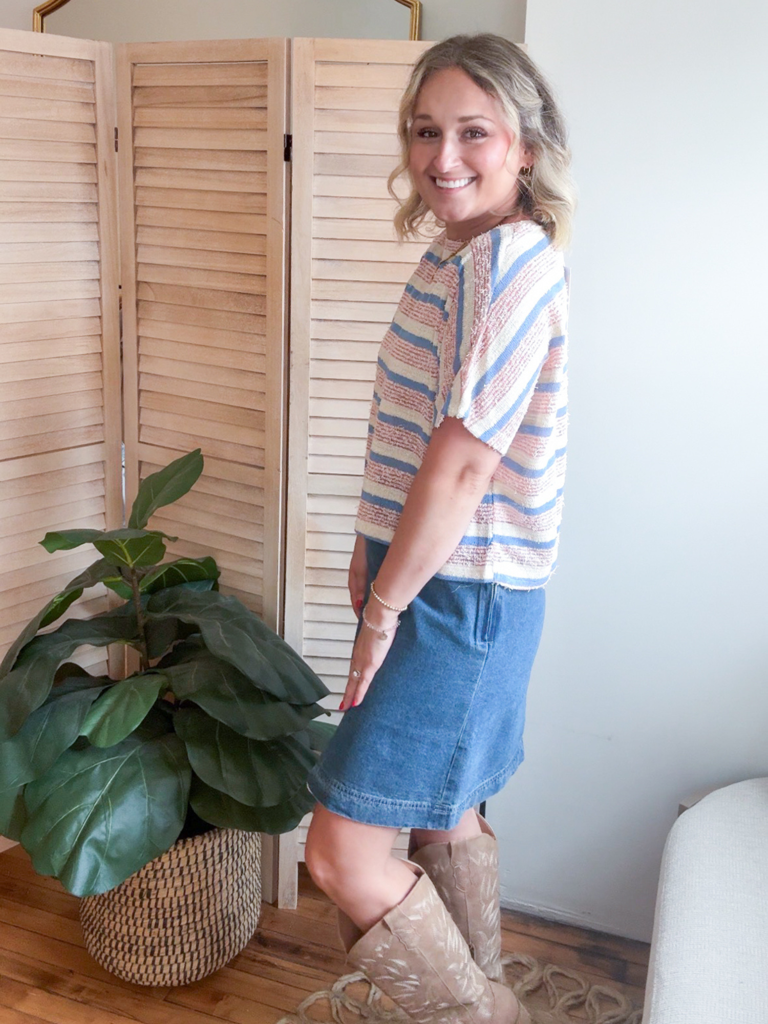 Elle Tweed Texture Sweater