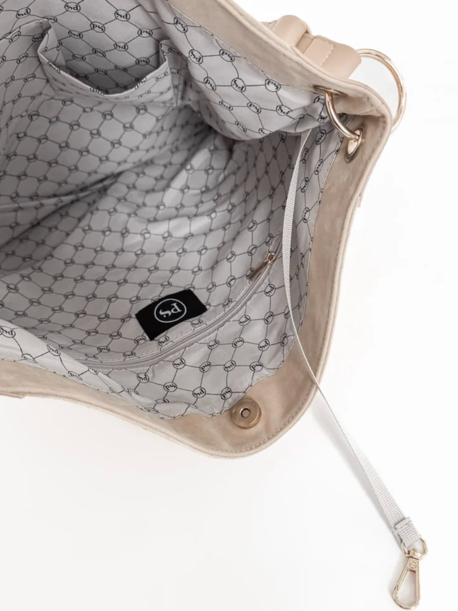 Rosalie Rivet Suede Hobo Bag - Oat