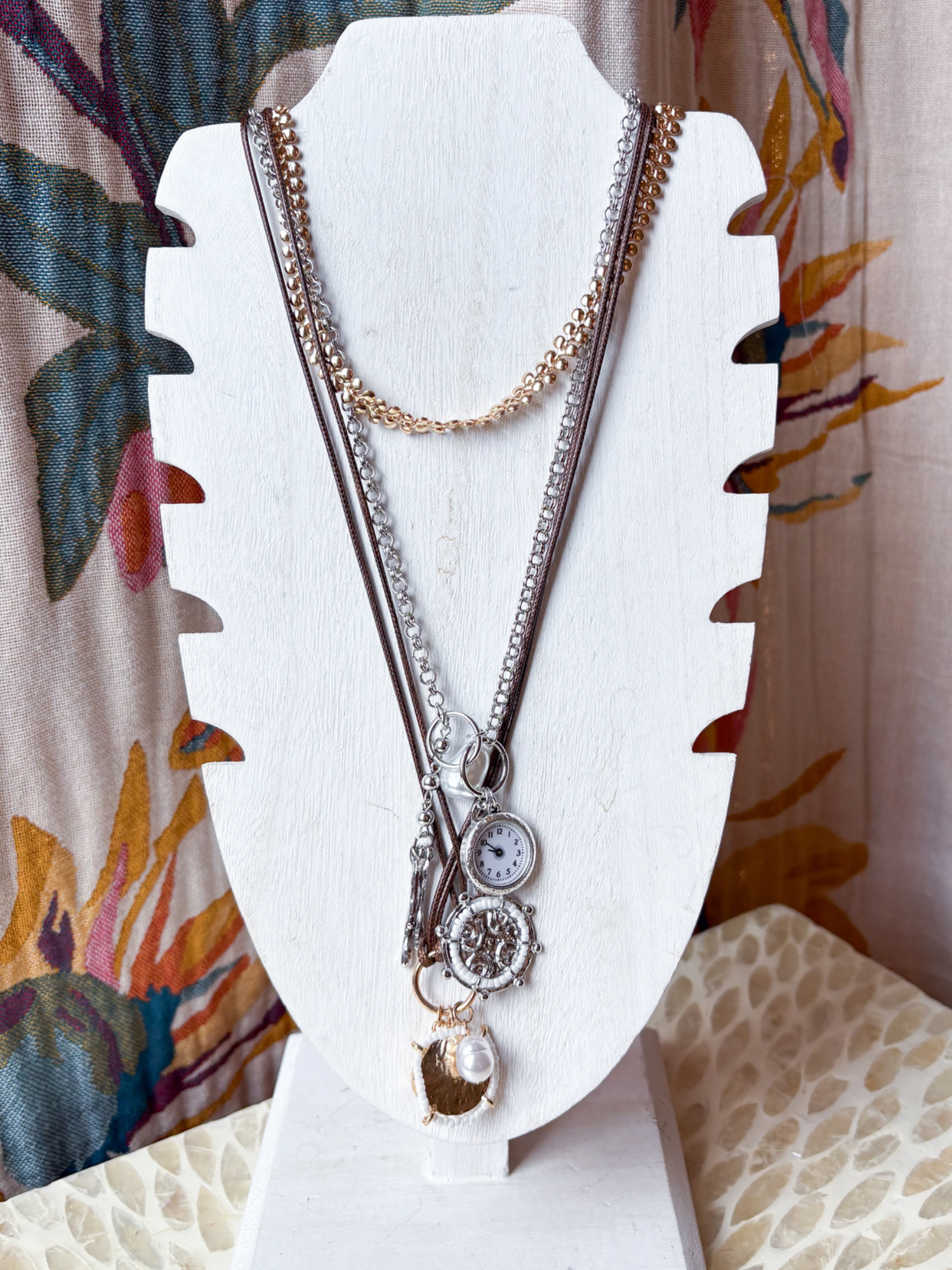 Mixed Metal Watch Necklace