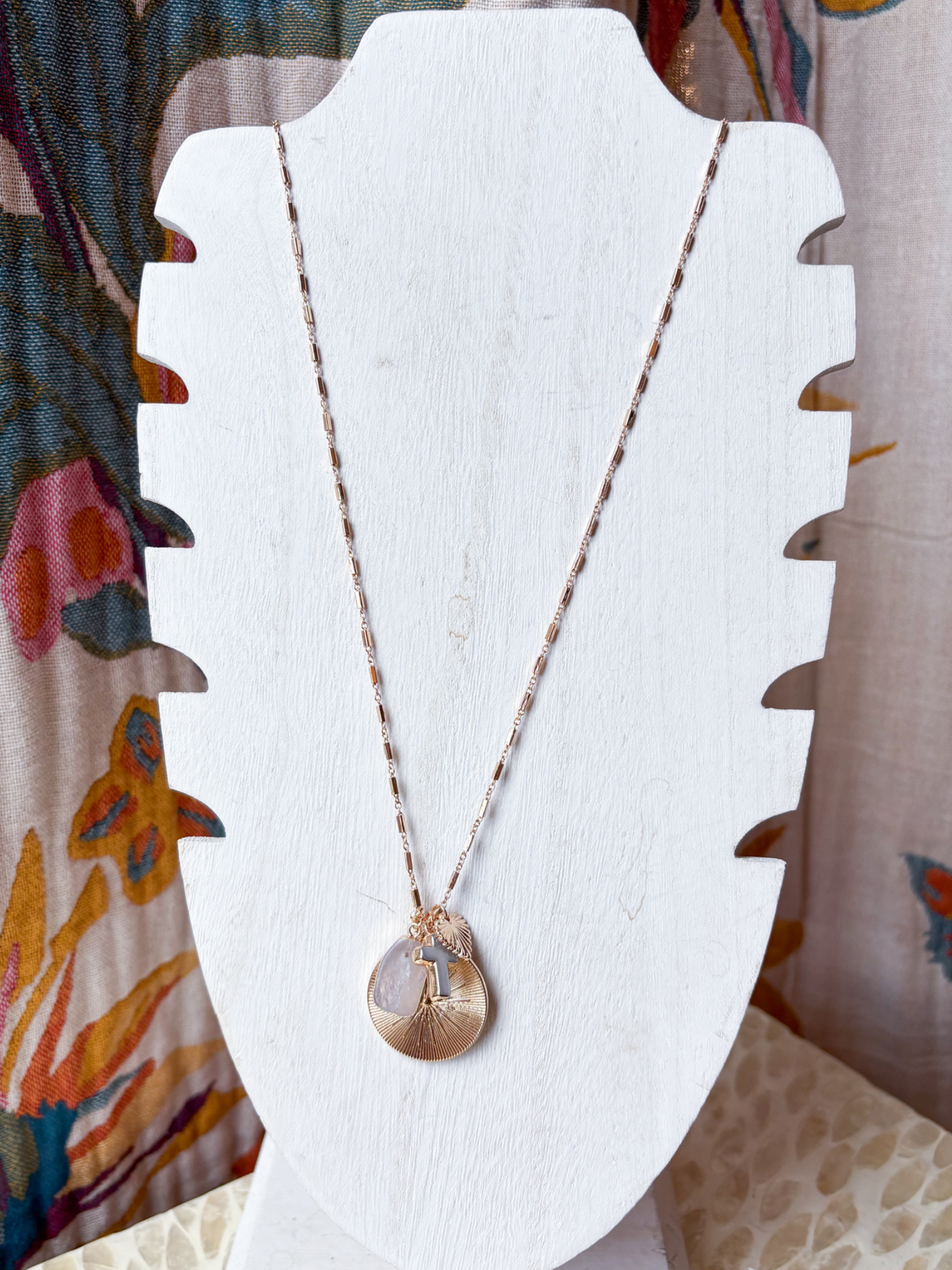 Cross & Heart Pendant Necklace