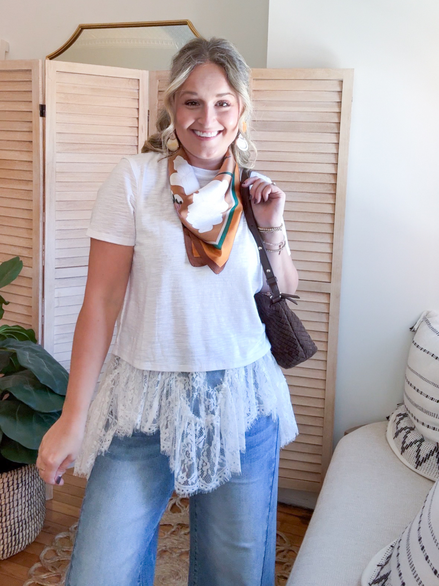 Fae Ruffled Lace Cami Tunic