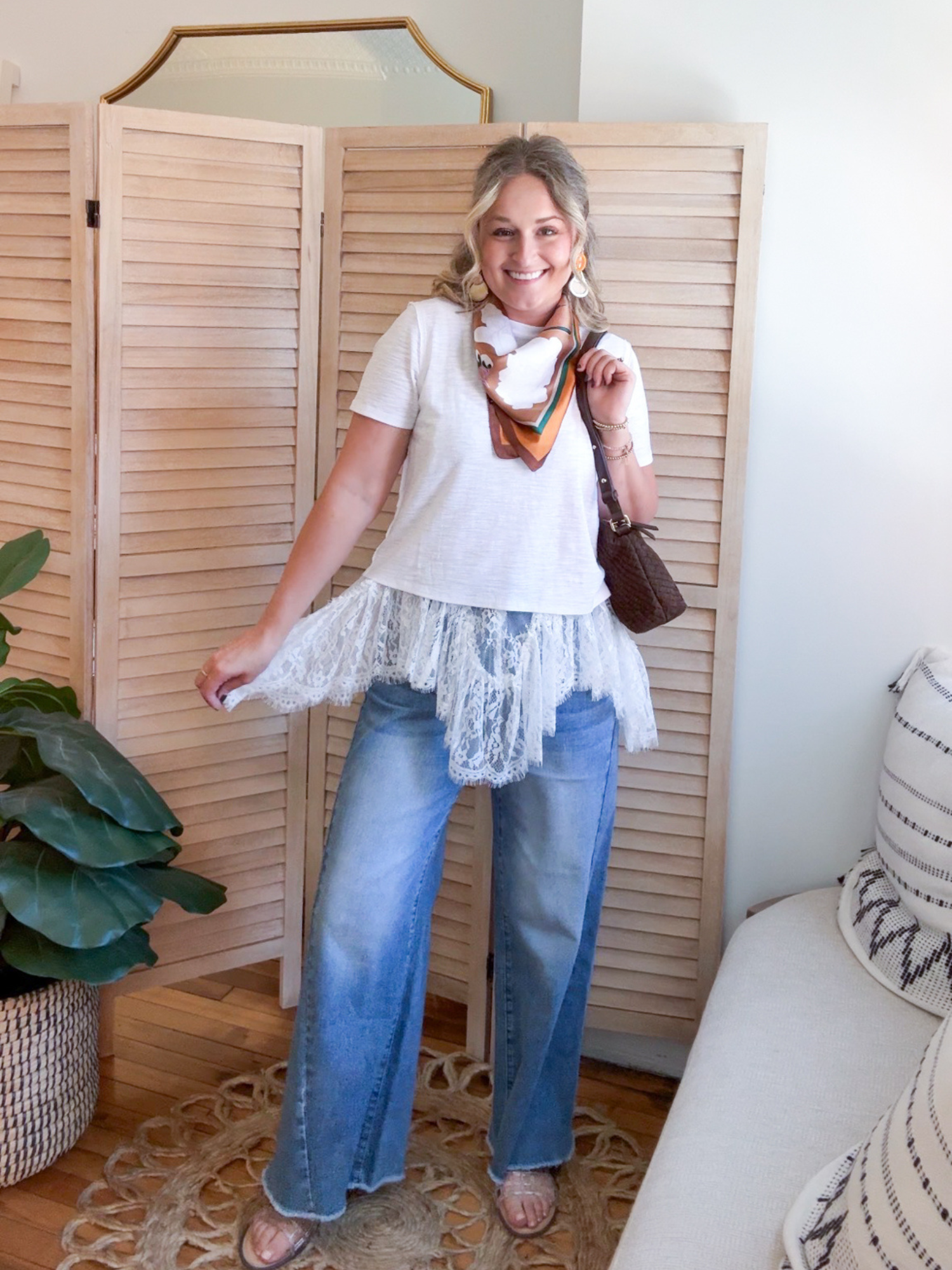 Fae Ruffled Lace Cami Tunic