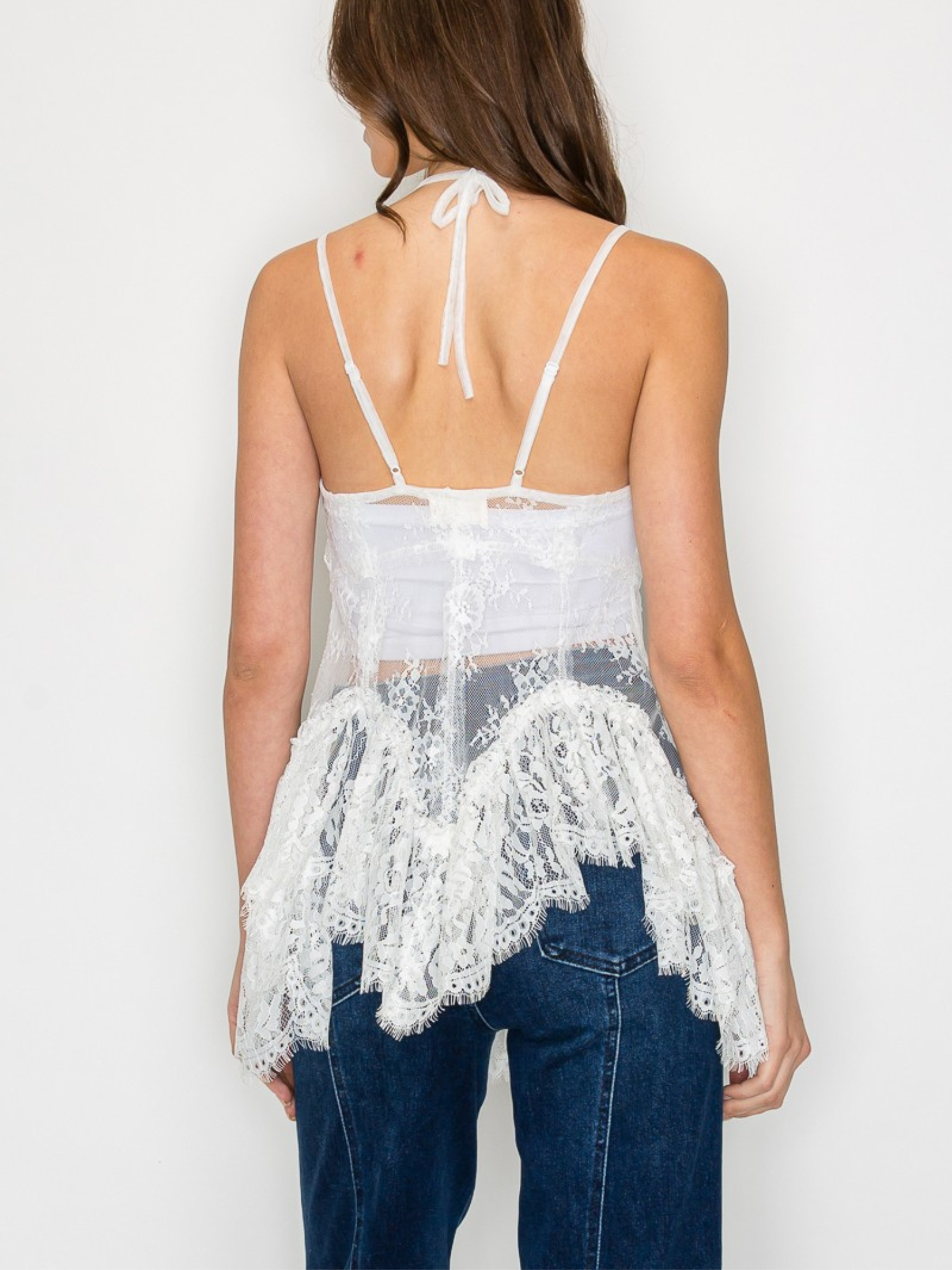 Fae Ruffled Lace Cami Tunic