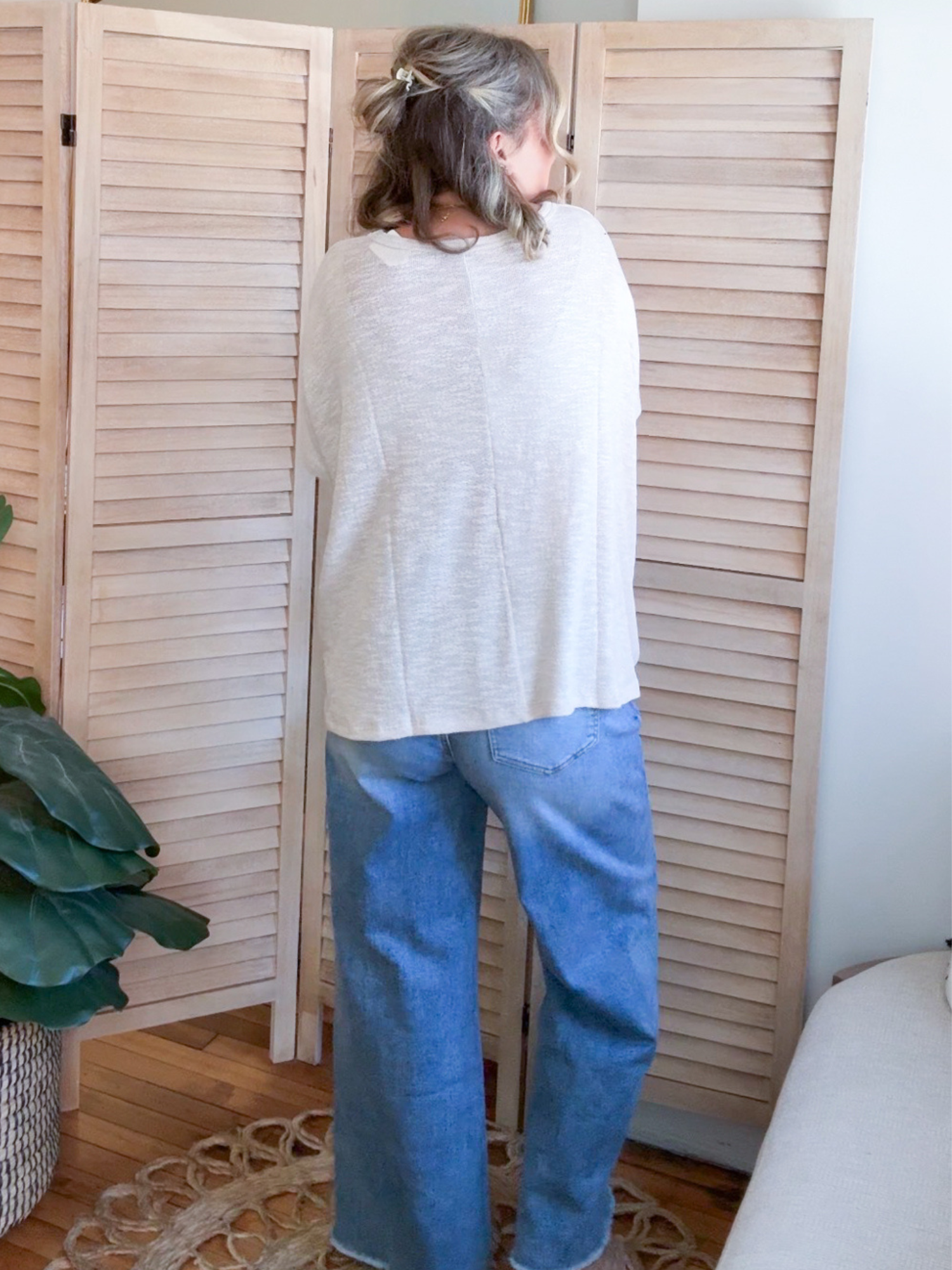 Britt Oversized Slub Tee - Sand Beige