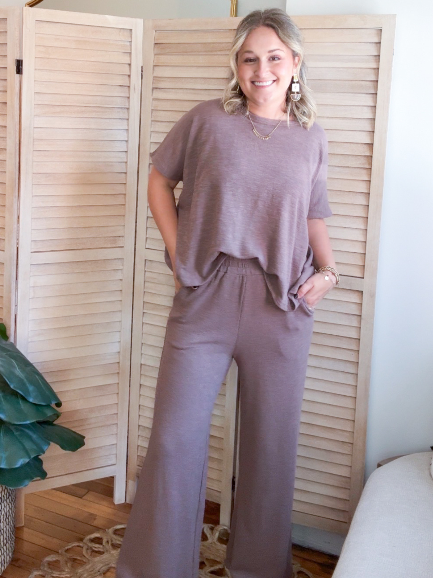 Leah Slub Pants + Tee Set