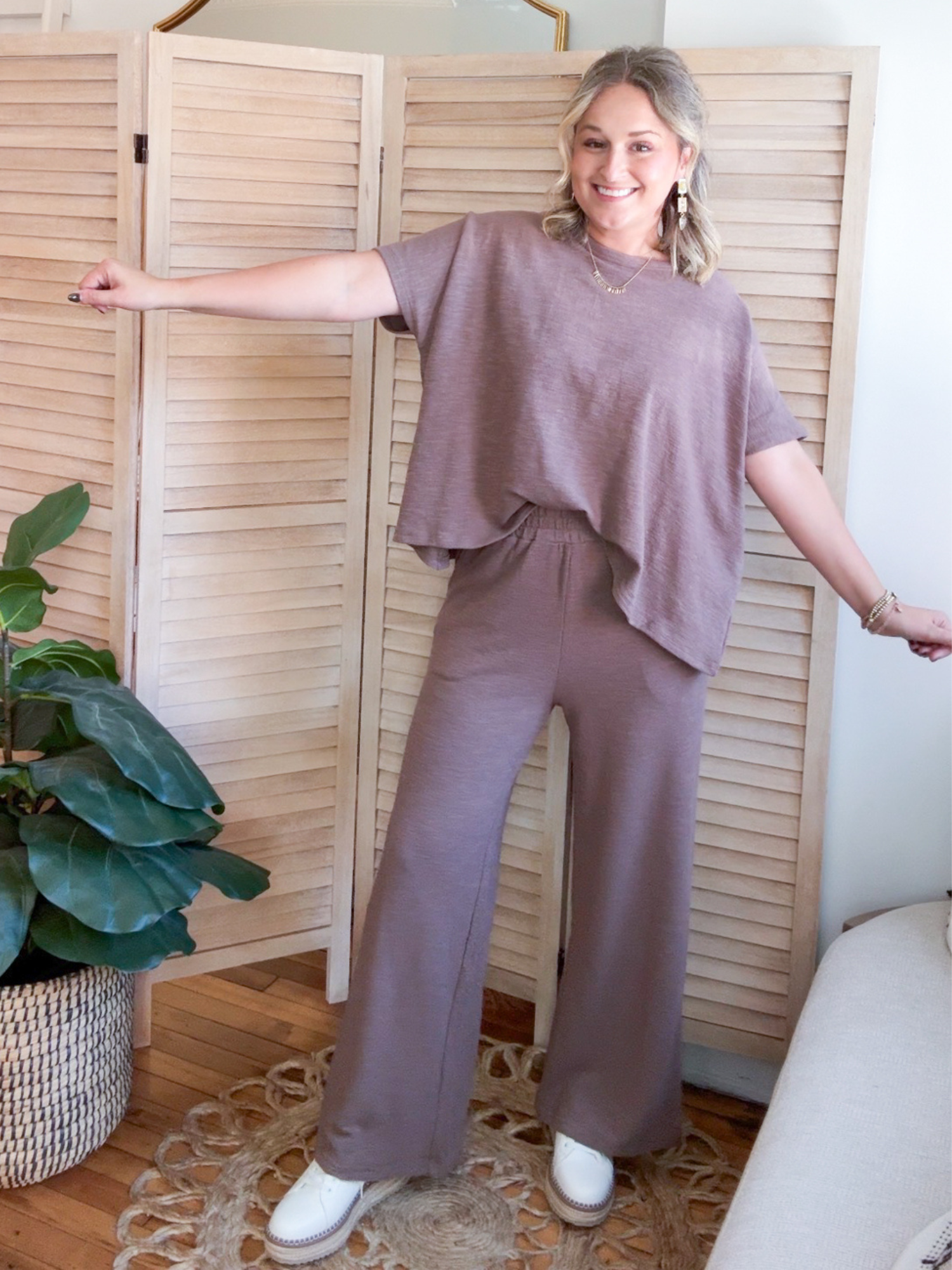 Leah Slub Pants + Tee Set