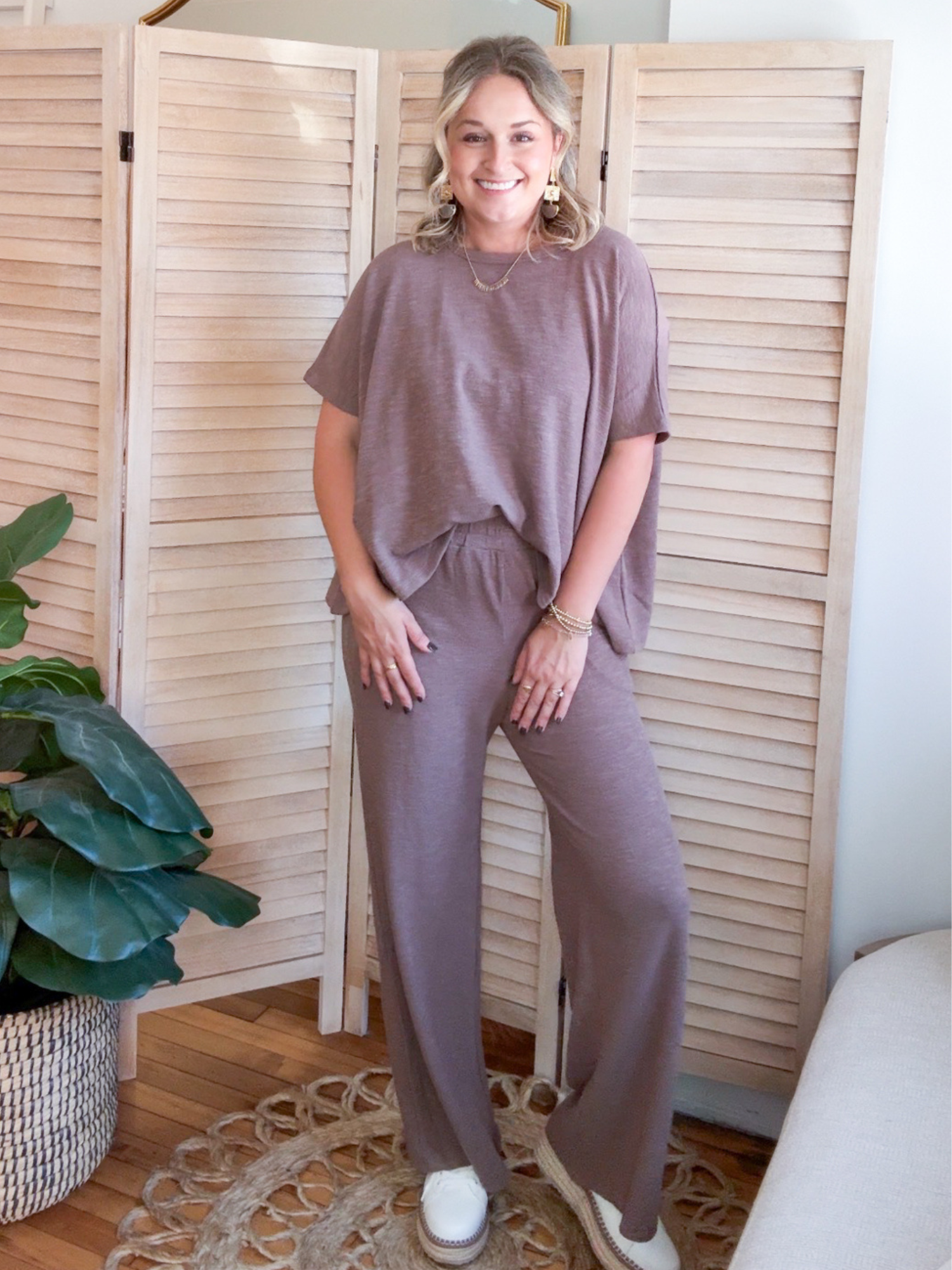 Leah Slub Pants + Tee Set