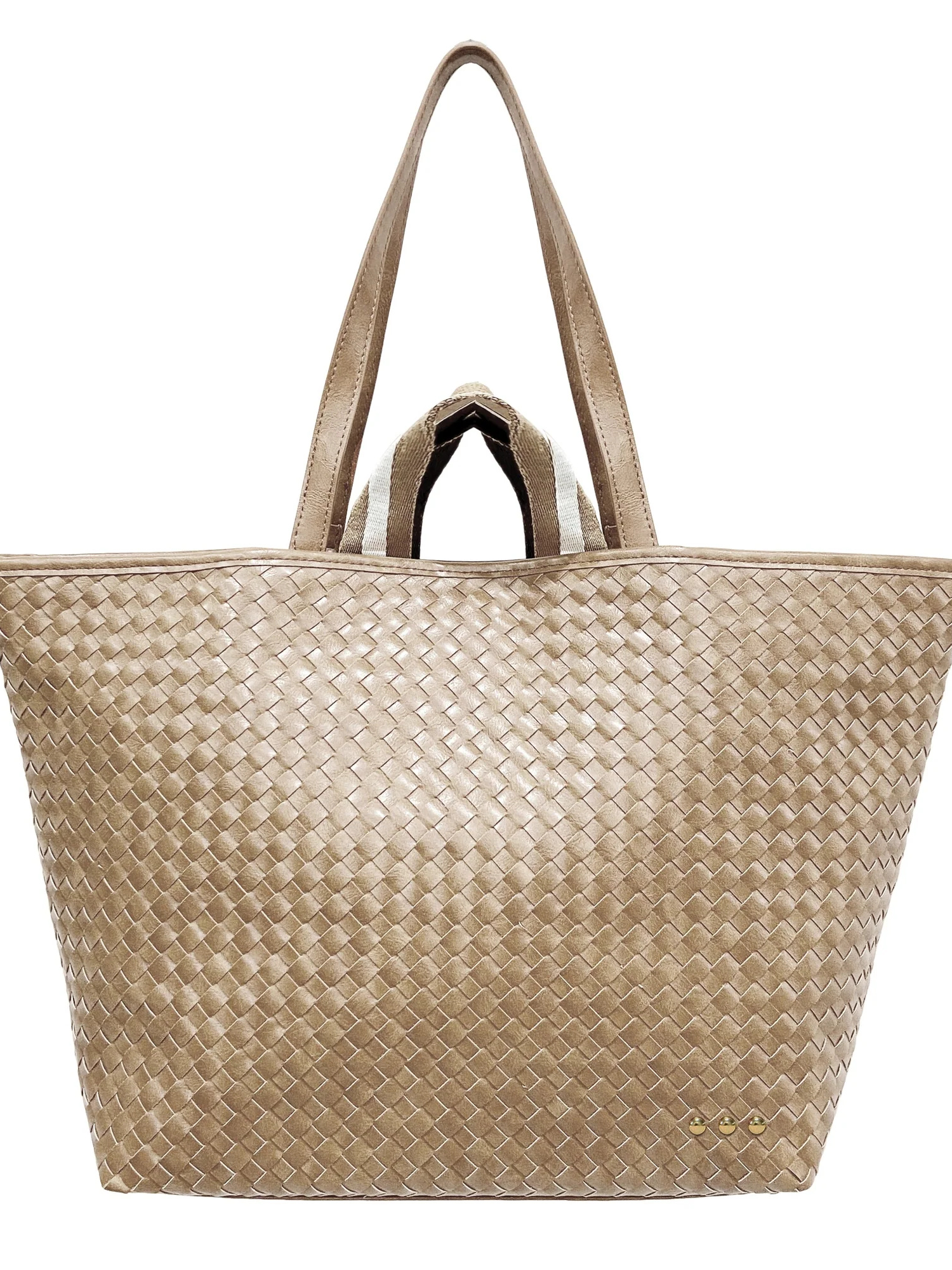 Tiffany Woven Organizer Tote - Taupe