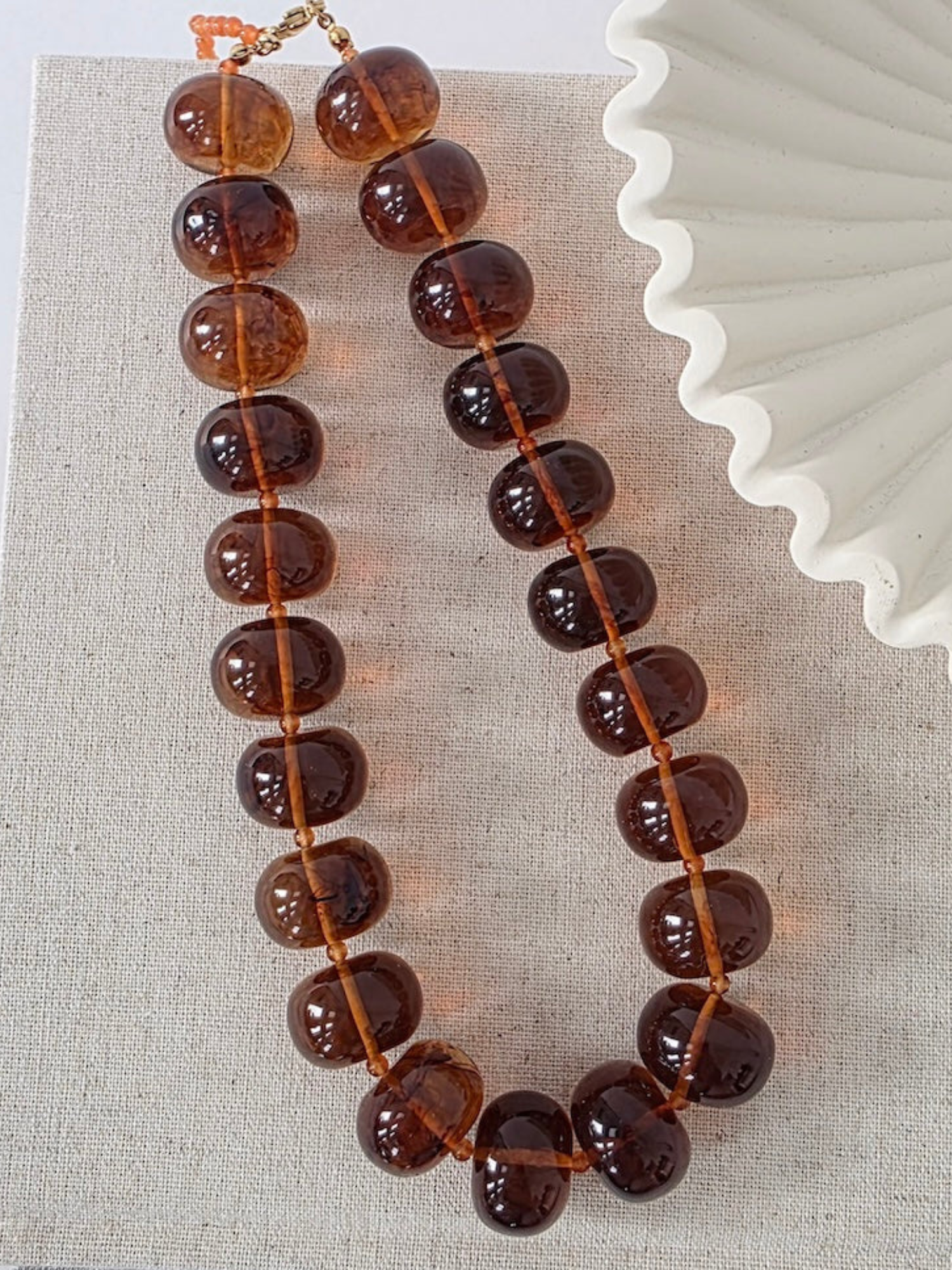 Bella Beaded Necklace - Amber - The Collective Rose