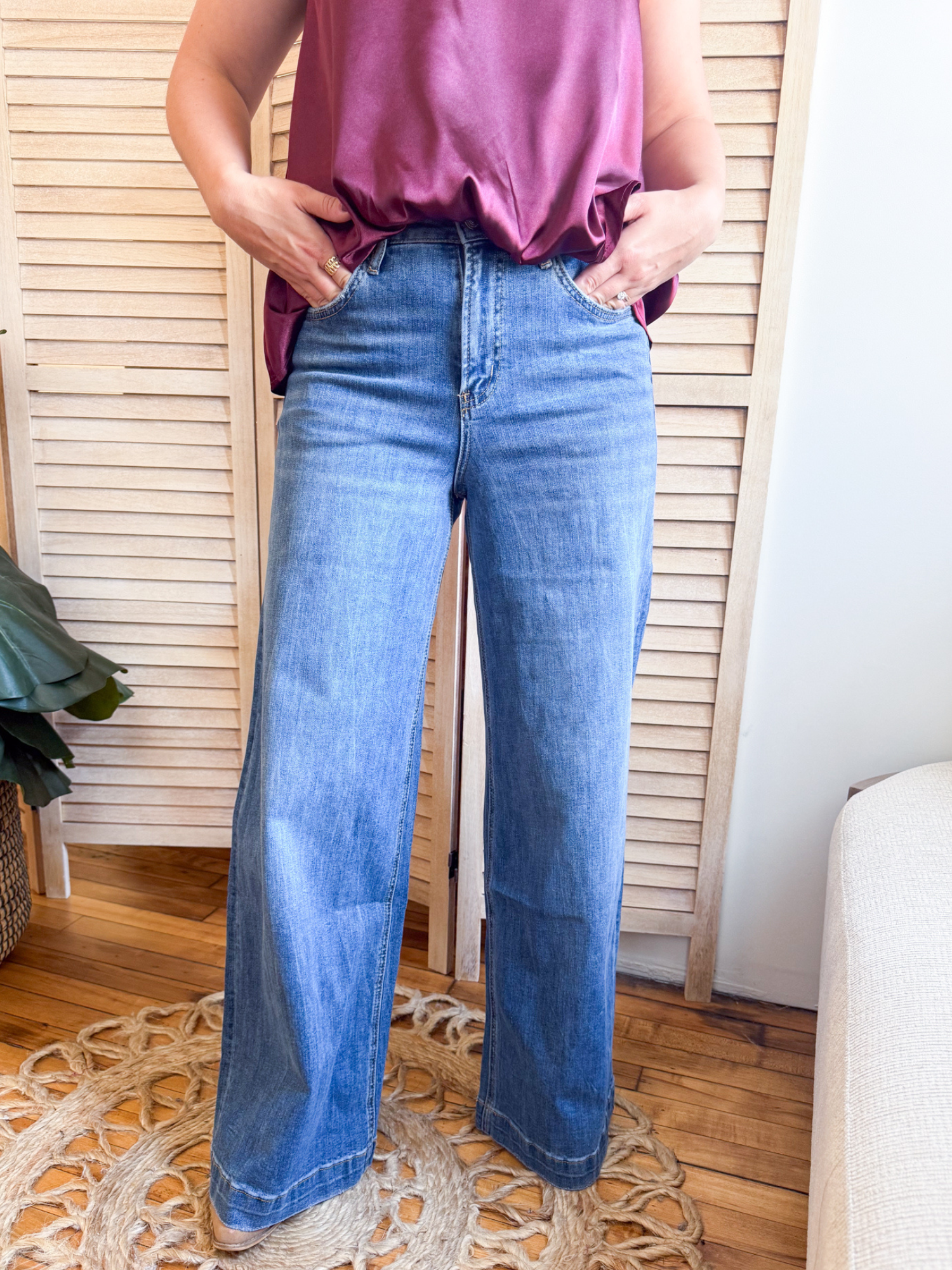 Super High Rise Wide Leg Slouchy Jeans - The Collective Rose