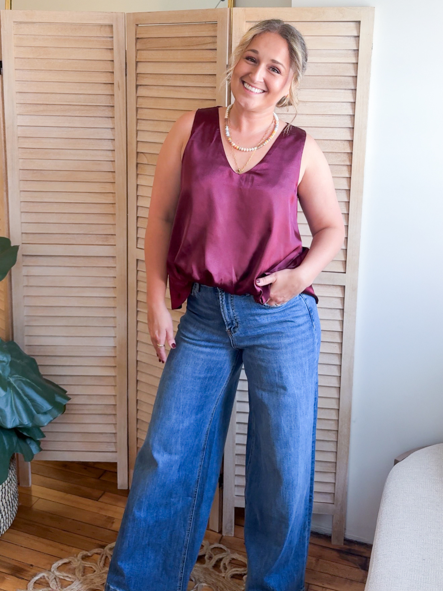 Portia Bubble Hem Tank - The Collective Rose