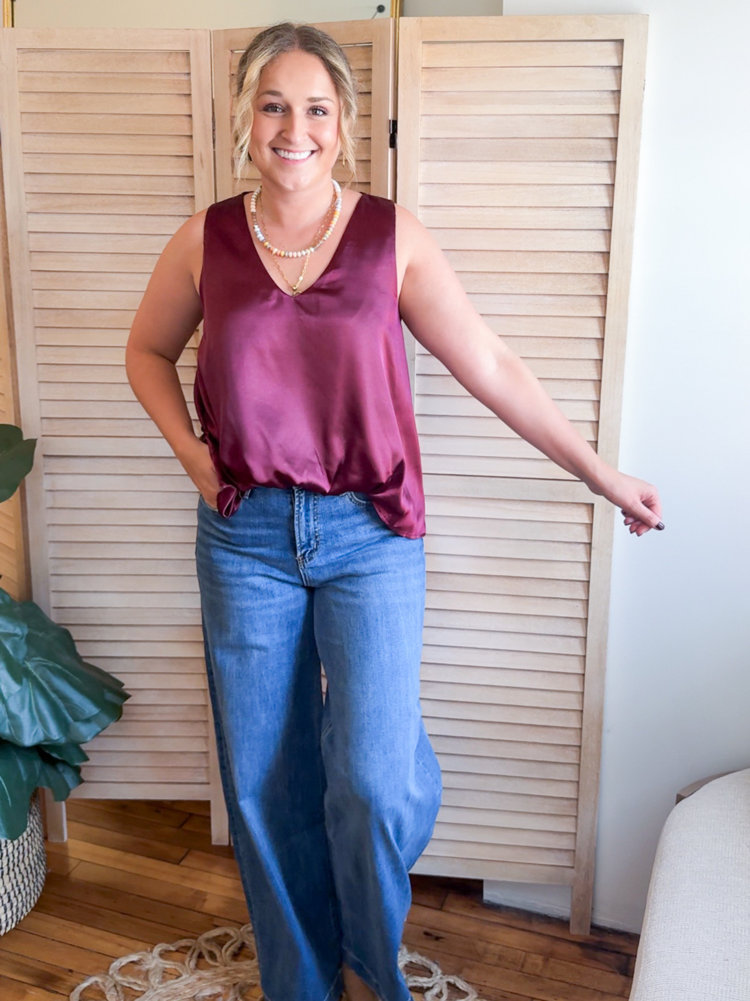 Portia Bubble Hem Tank - The Collective Rose