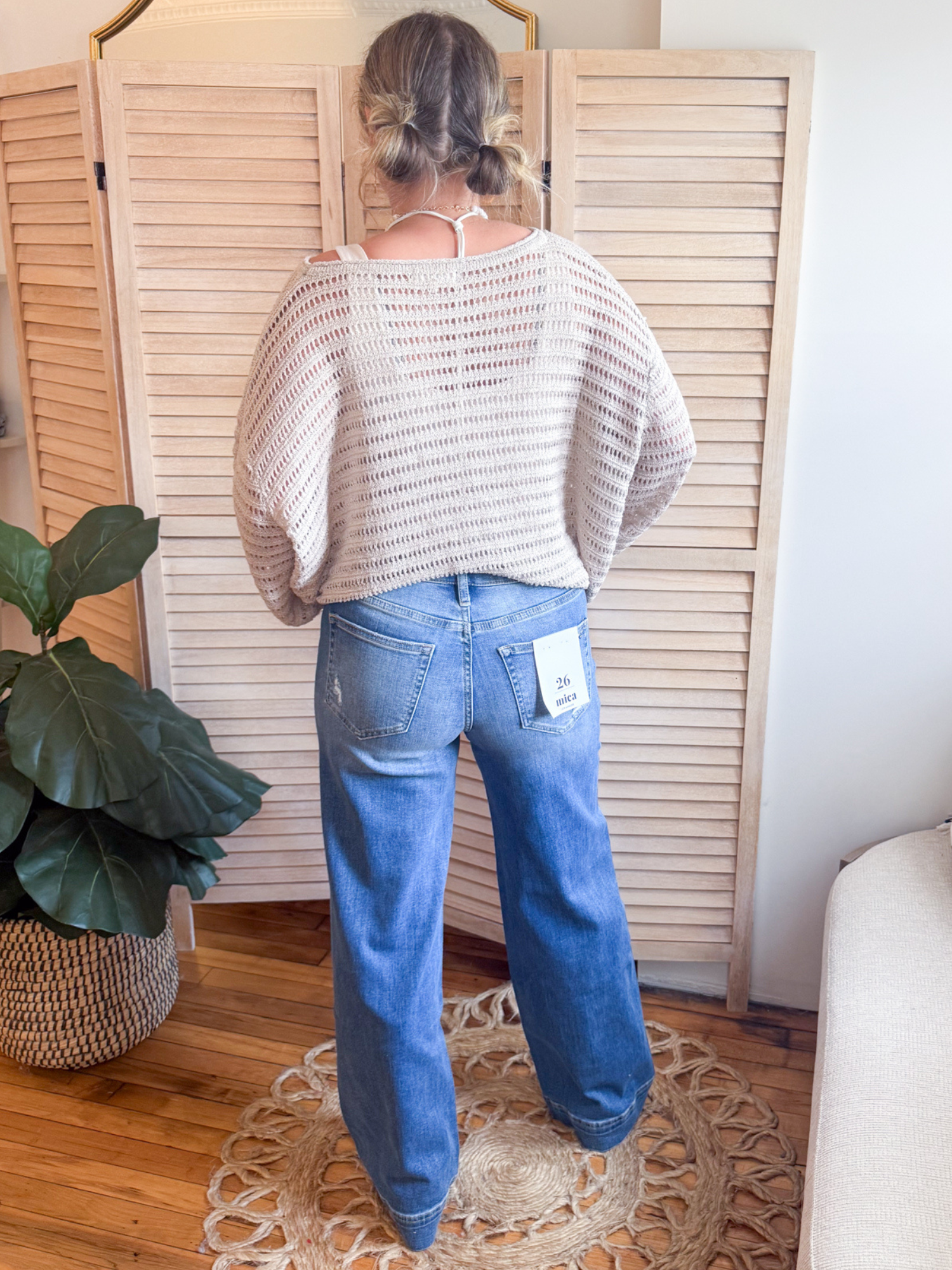Mid Rise Wide Leg Trouser Jeans - The Collective Rose