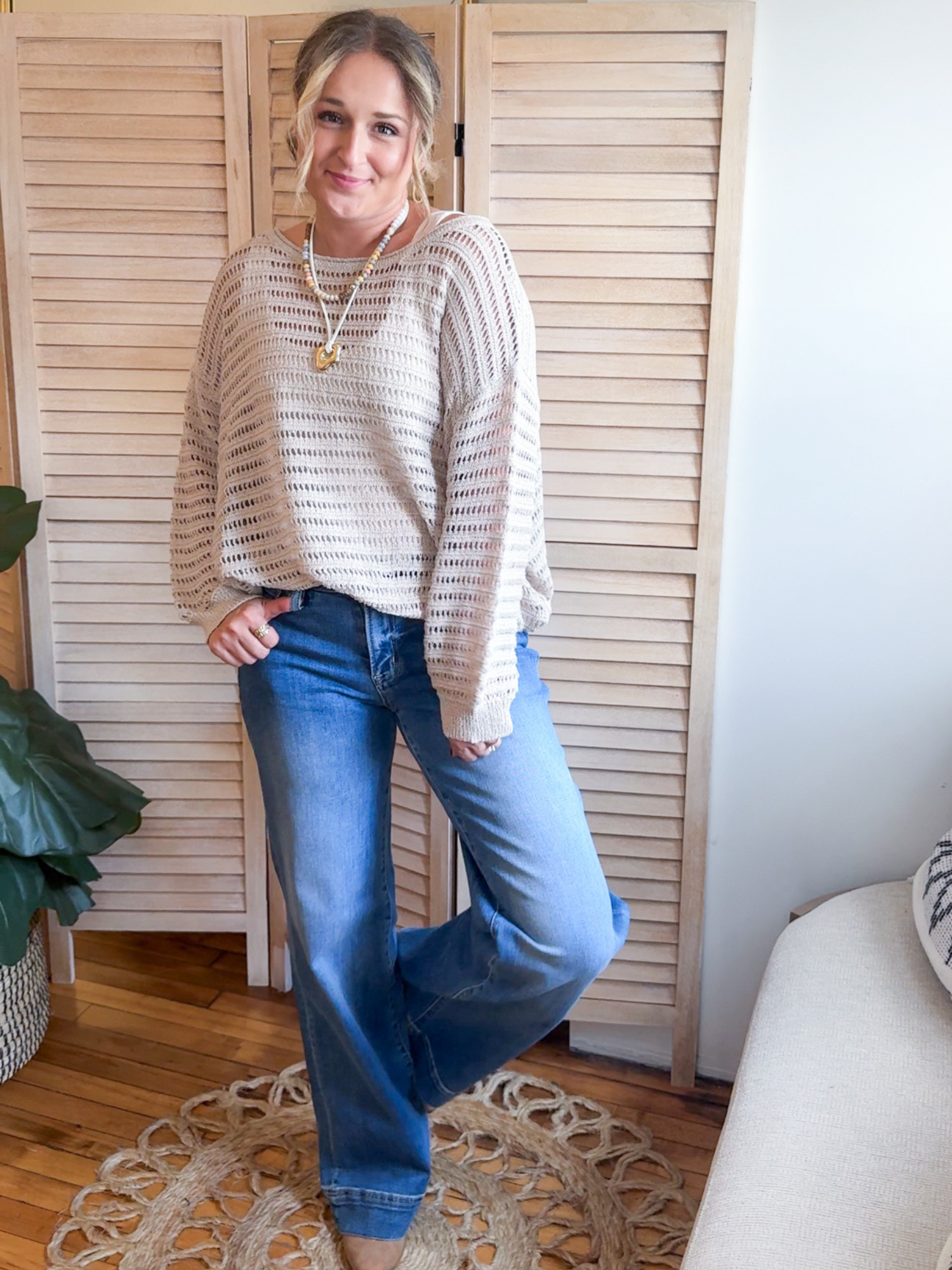 Mid Rise Wide Leg Trouser Jeans - The Collective Rose