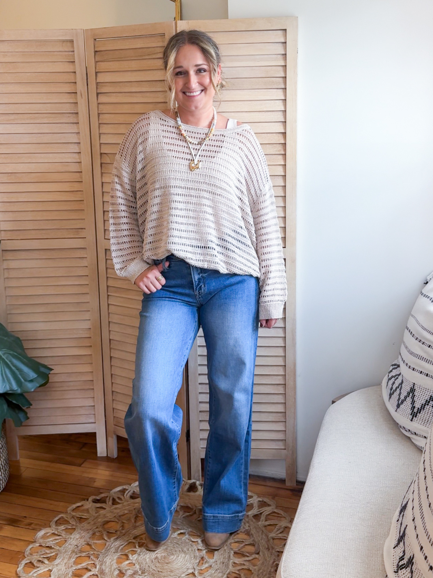 Mid Rise Wide Leg Trouser Jeans - The Collective Rose
