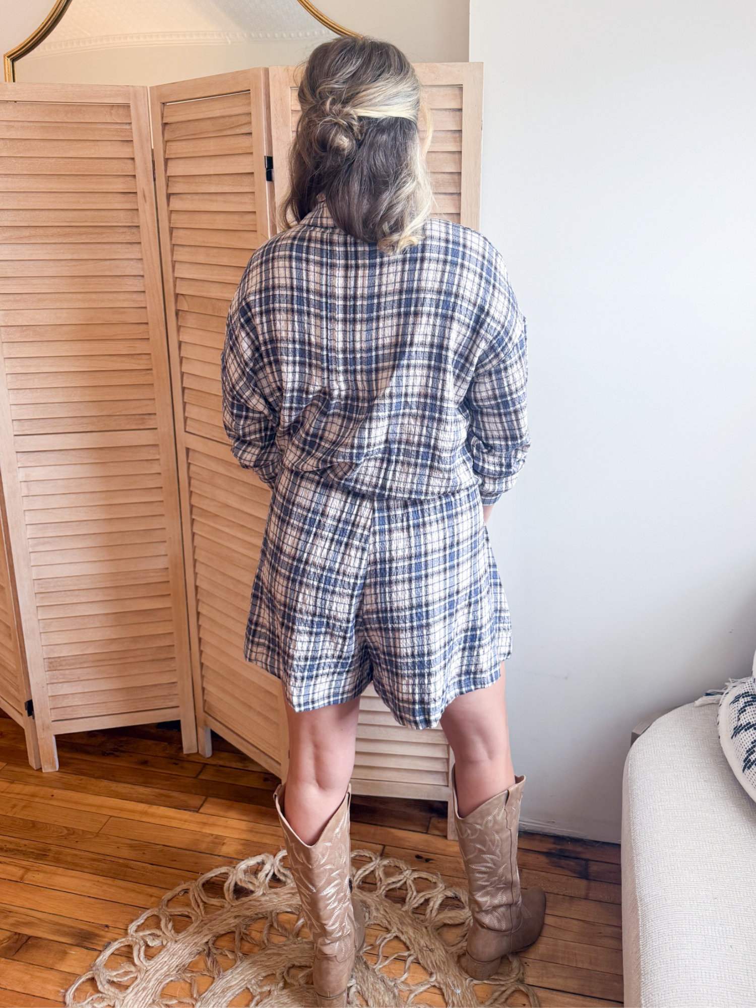 Halley Plaid Flowy Shorts