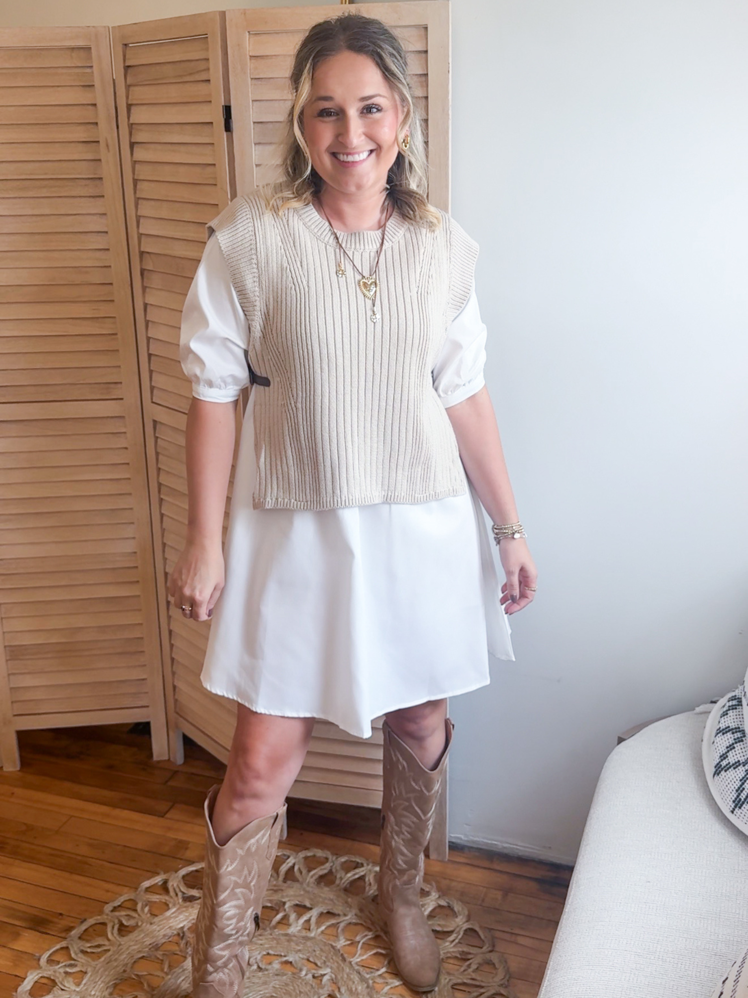 Clare Sweater Vest Twofer Dress