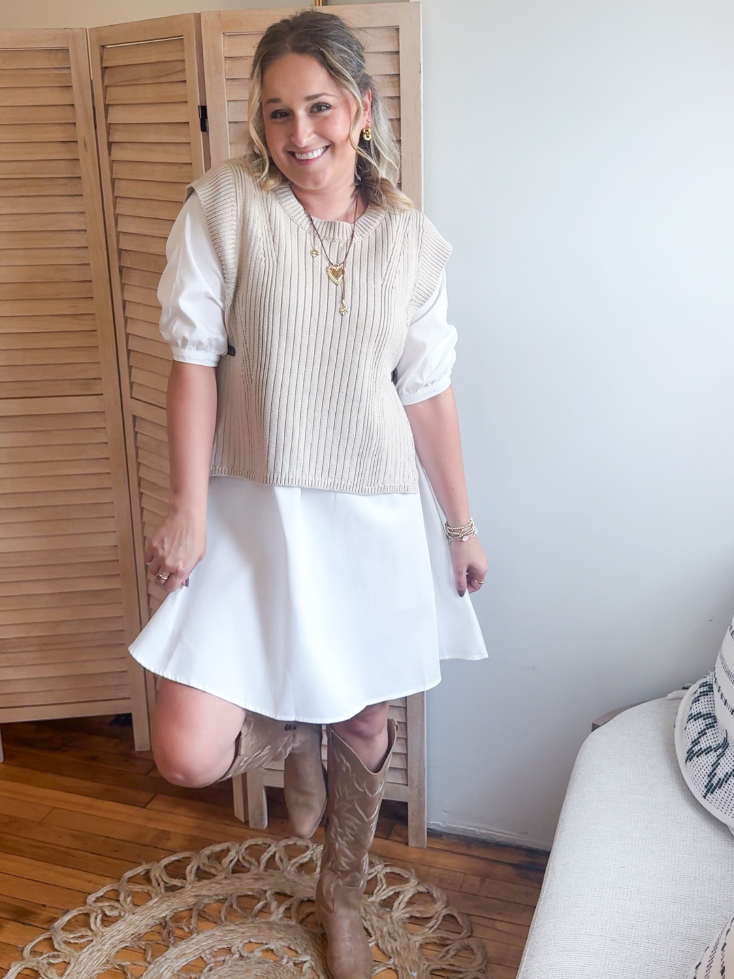 Clare Sweater Vest Twofer Dress