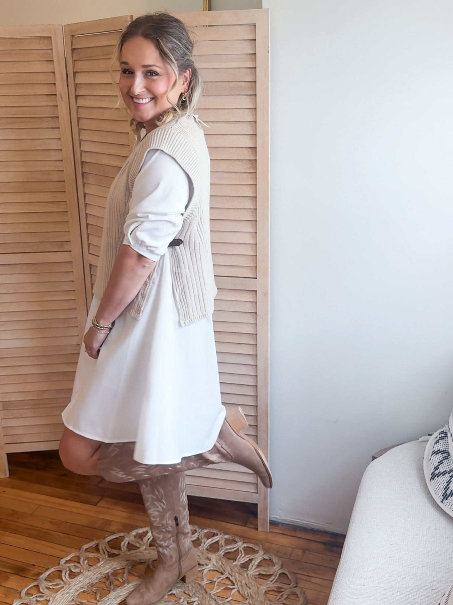 Clare Sweater Vest Twofer Dress