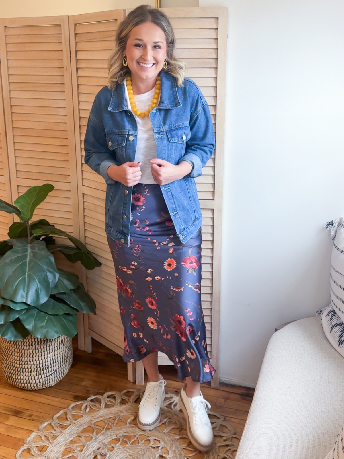 Vienna Floral Print Slip Skirt