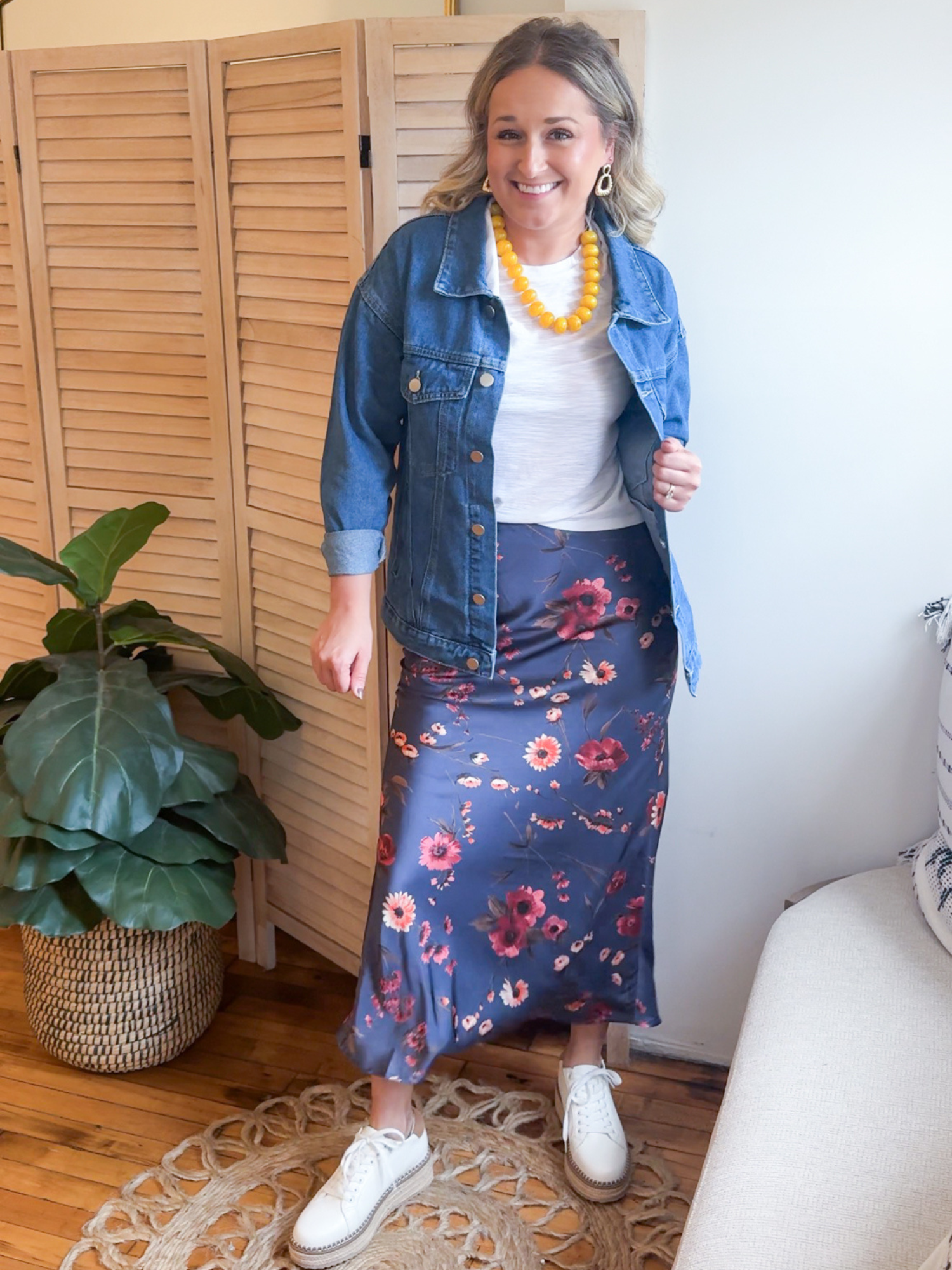Vienna Floral Print Slip Skirt