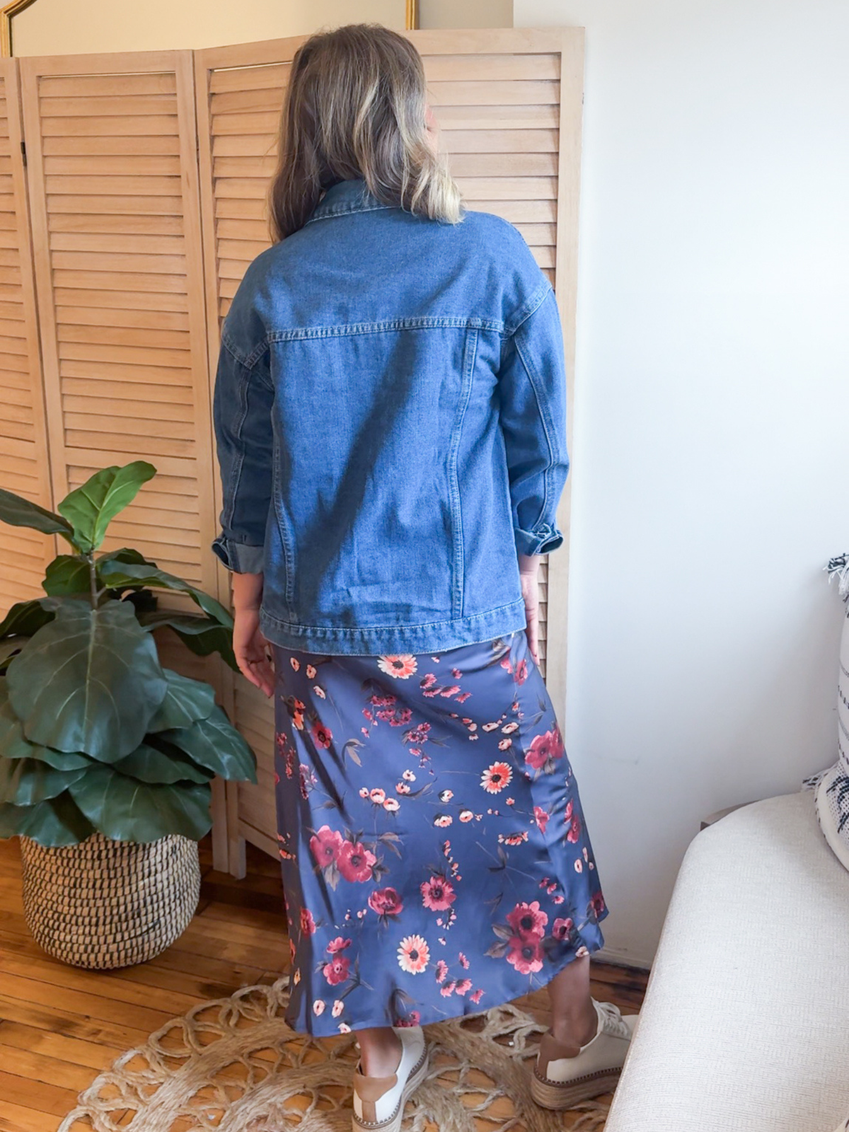 Vienna Floral Print Slip Skirt