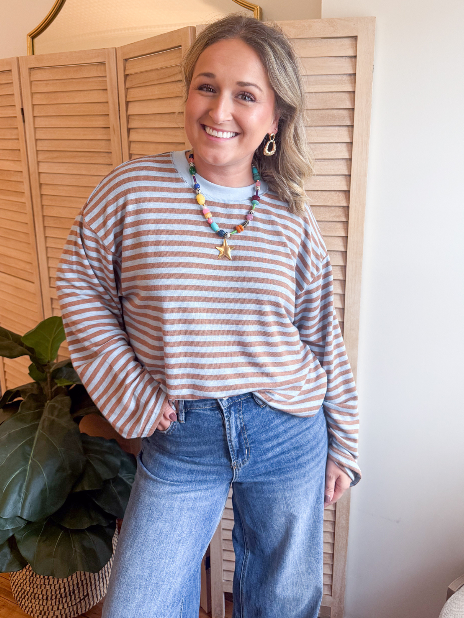 Linnie Striped Knit Top