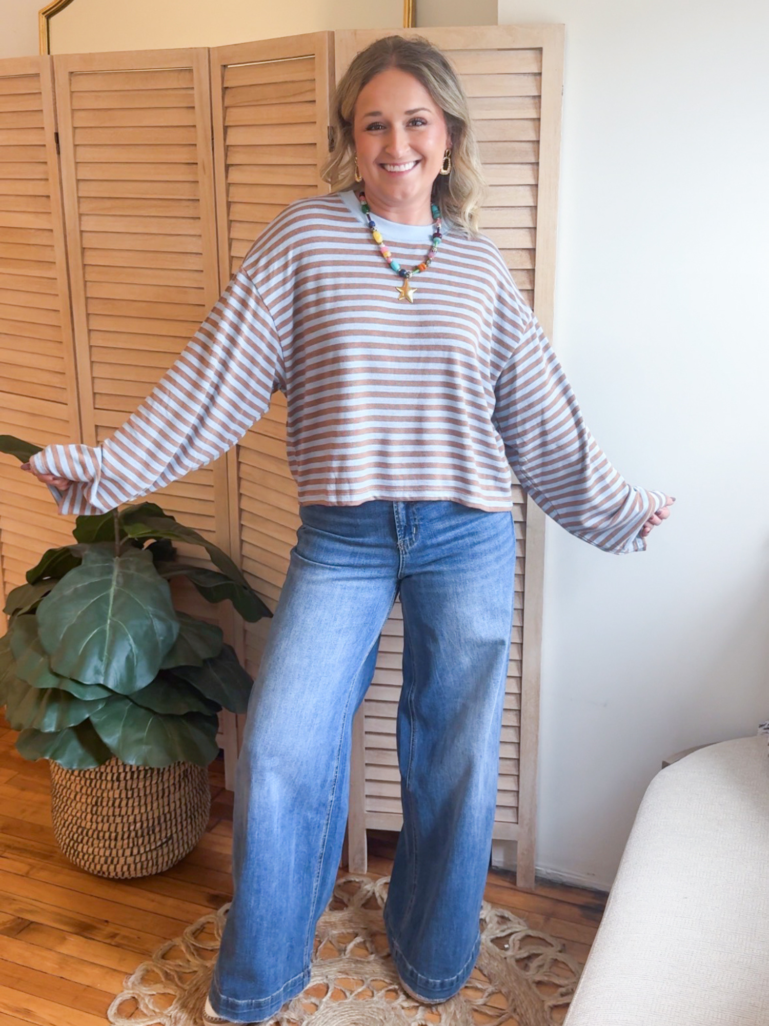Linnie Striped Knit Top
