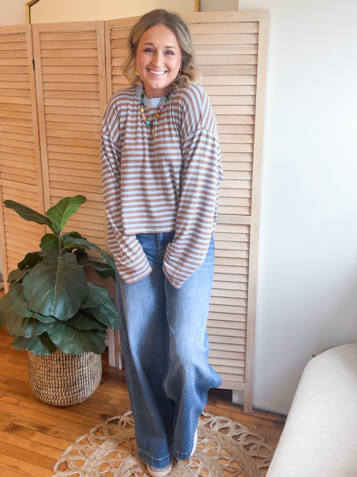 Linnie Striped Knit Top
